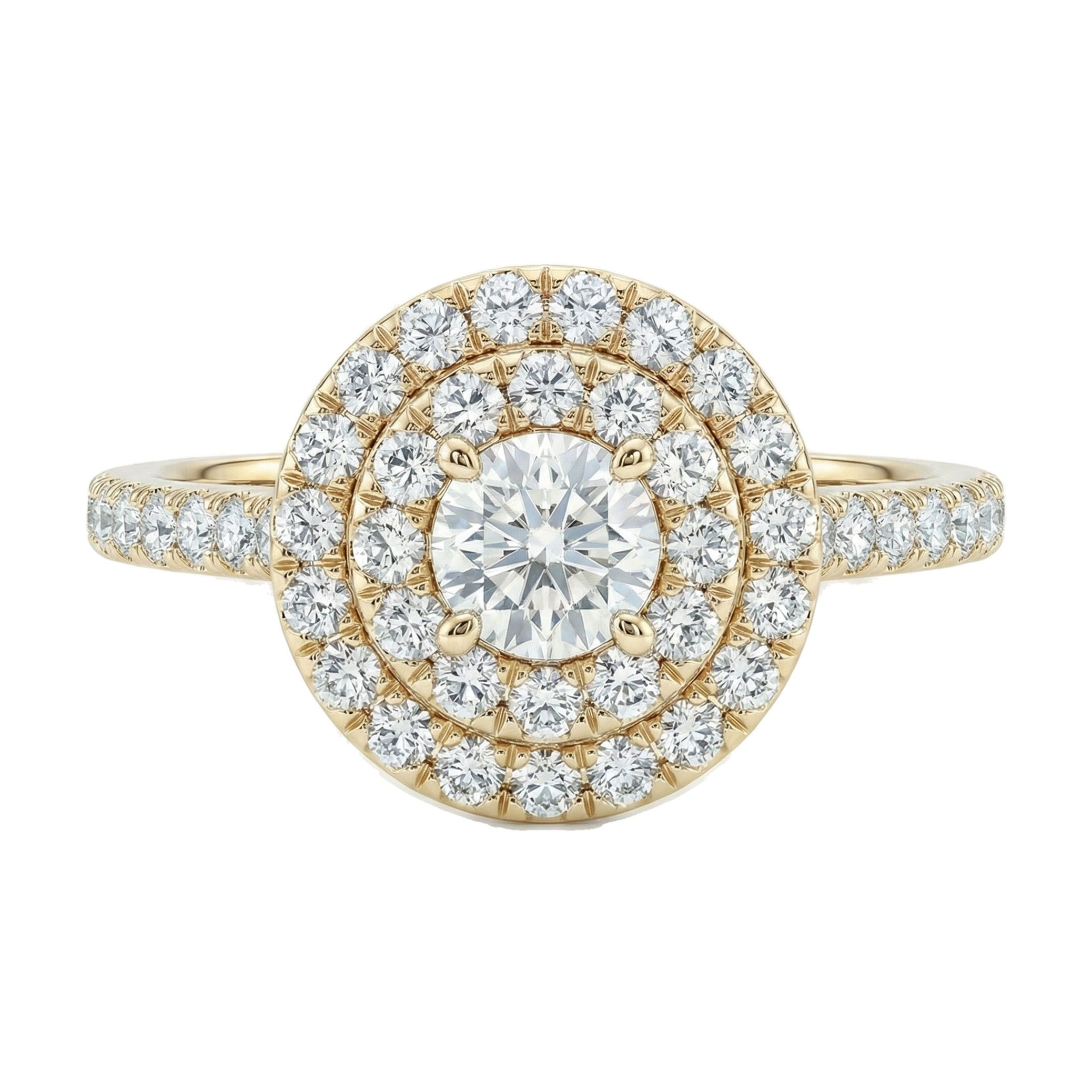 0.66 ct EF VS Lab Grown Diamond Halo Engagement Ring in 10k Yellow Gold _ Sz0650 103284