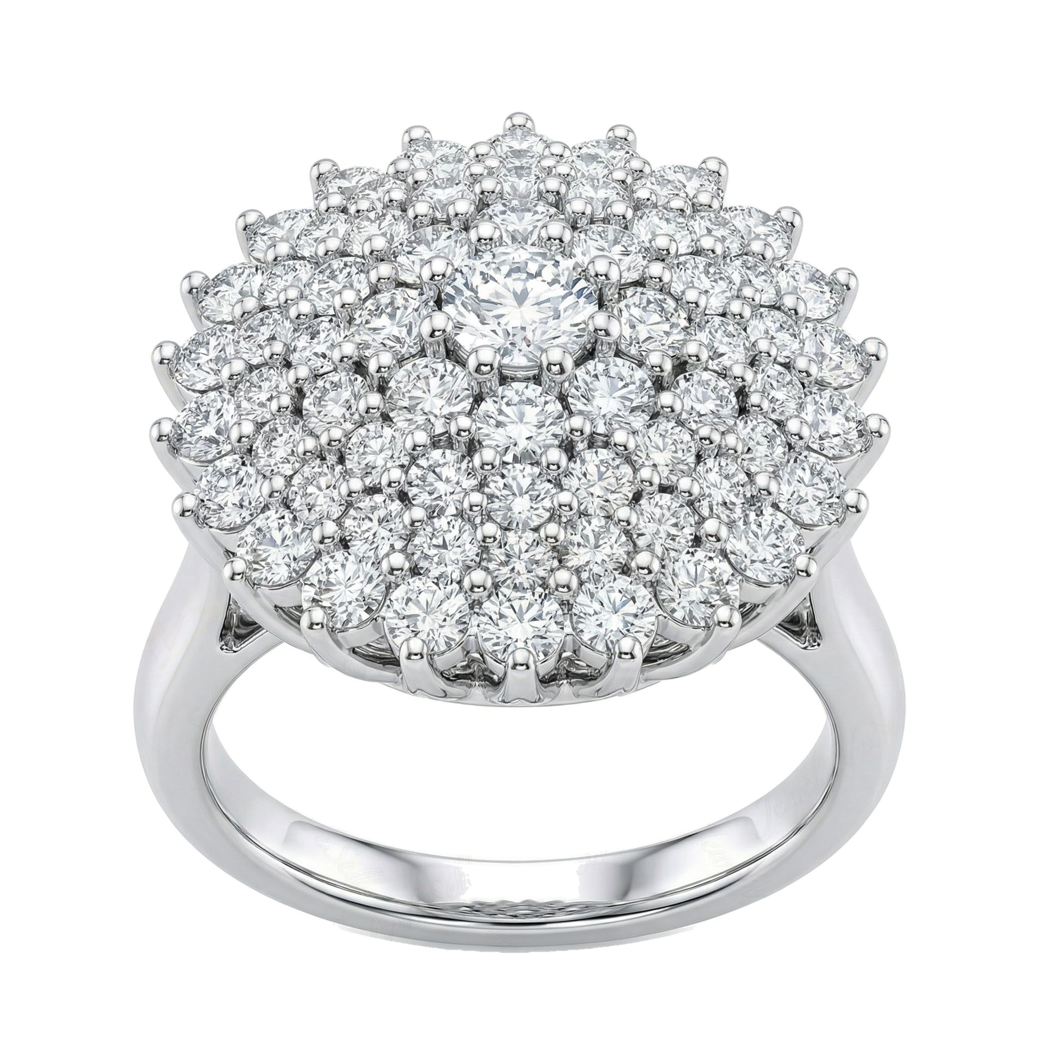 1.66 ct EF VS Lab Grown Diamond Circle Cluster Engagement Ring in 14k White Gold _ Sz0750 103316