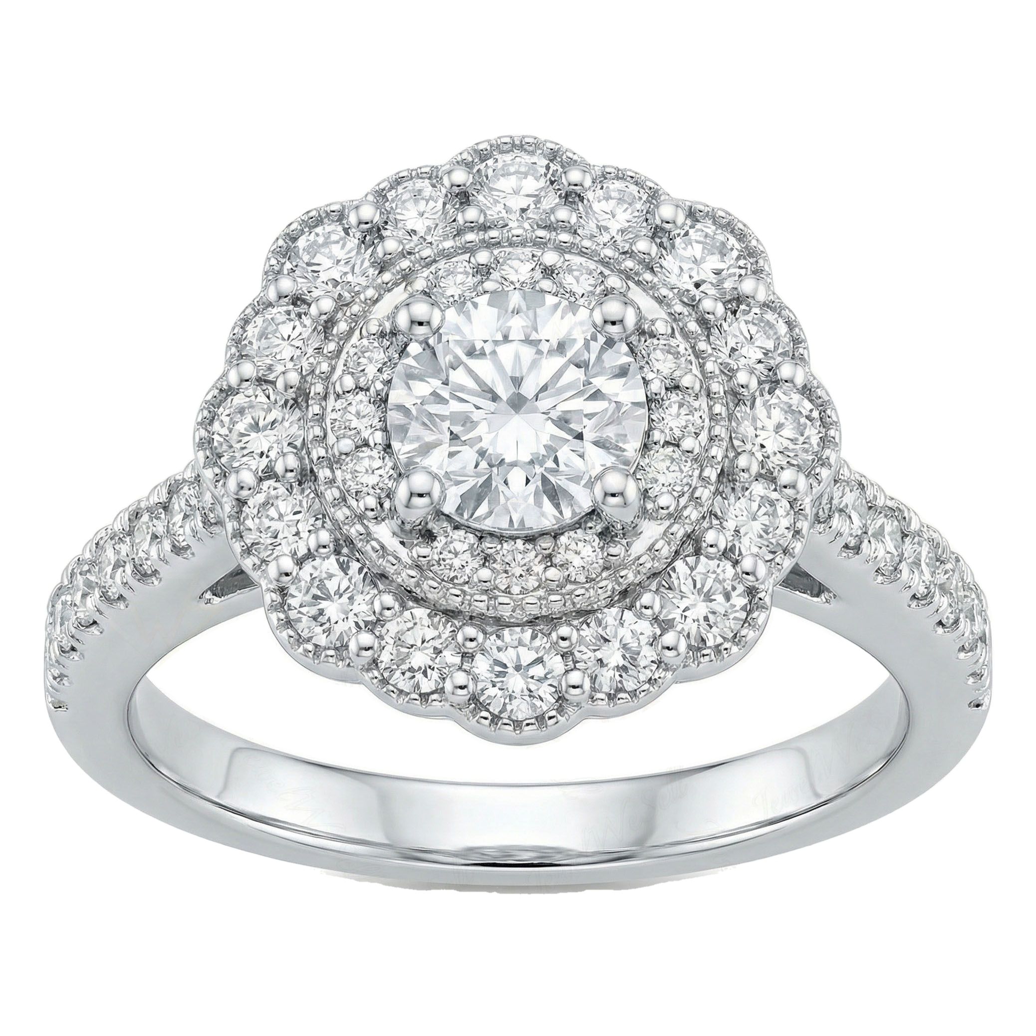 0.66 ct EF VS Lab Grown Diamond Cluster Engagement Ring in 14k White Gold _ Sz0475 103322