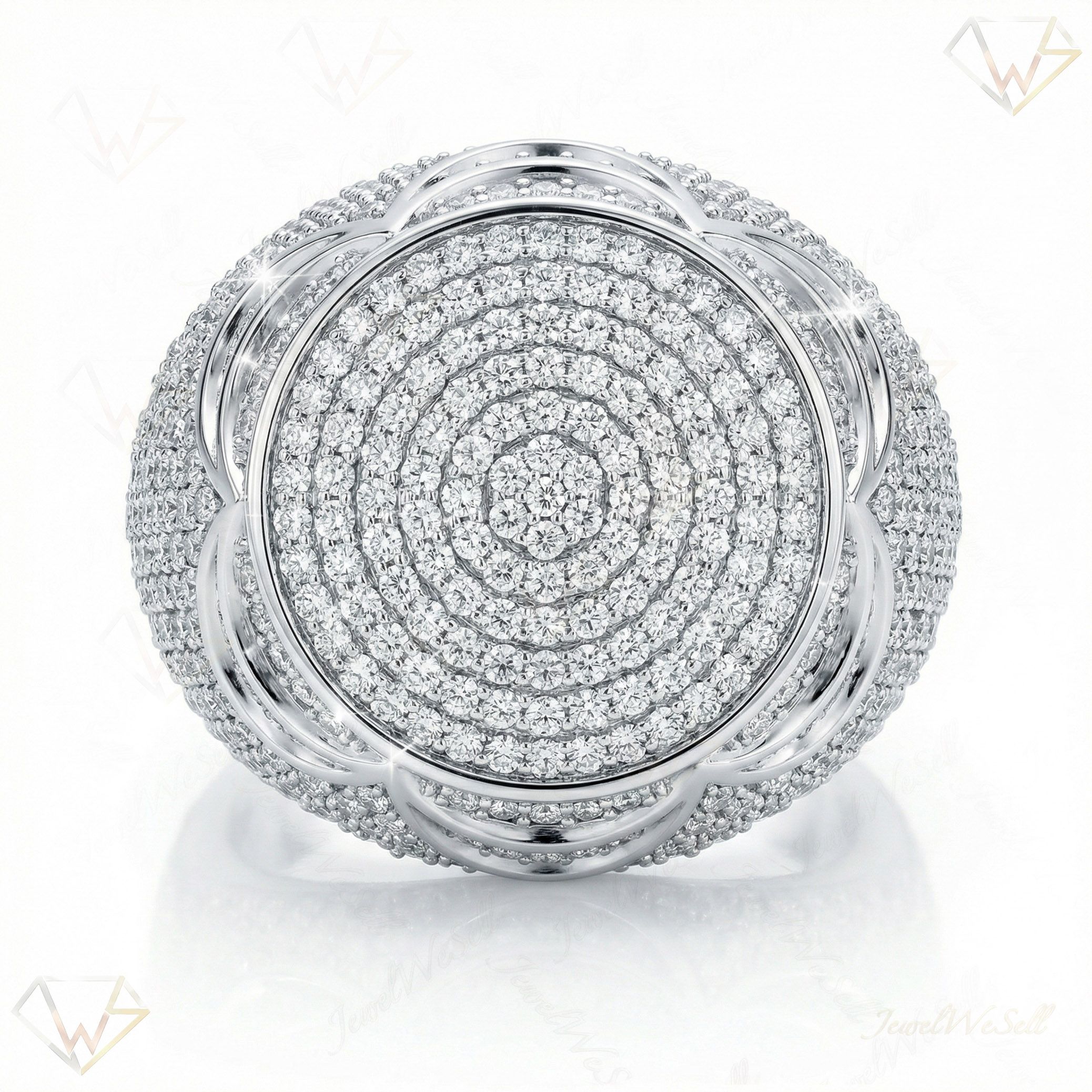 4.60 ct EF VS Lab Grown Diamond Mens Statement Ring in 10k White Gold _ Sz1050 103351