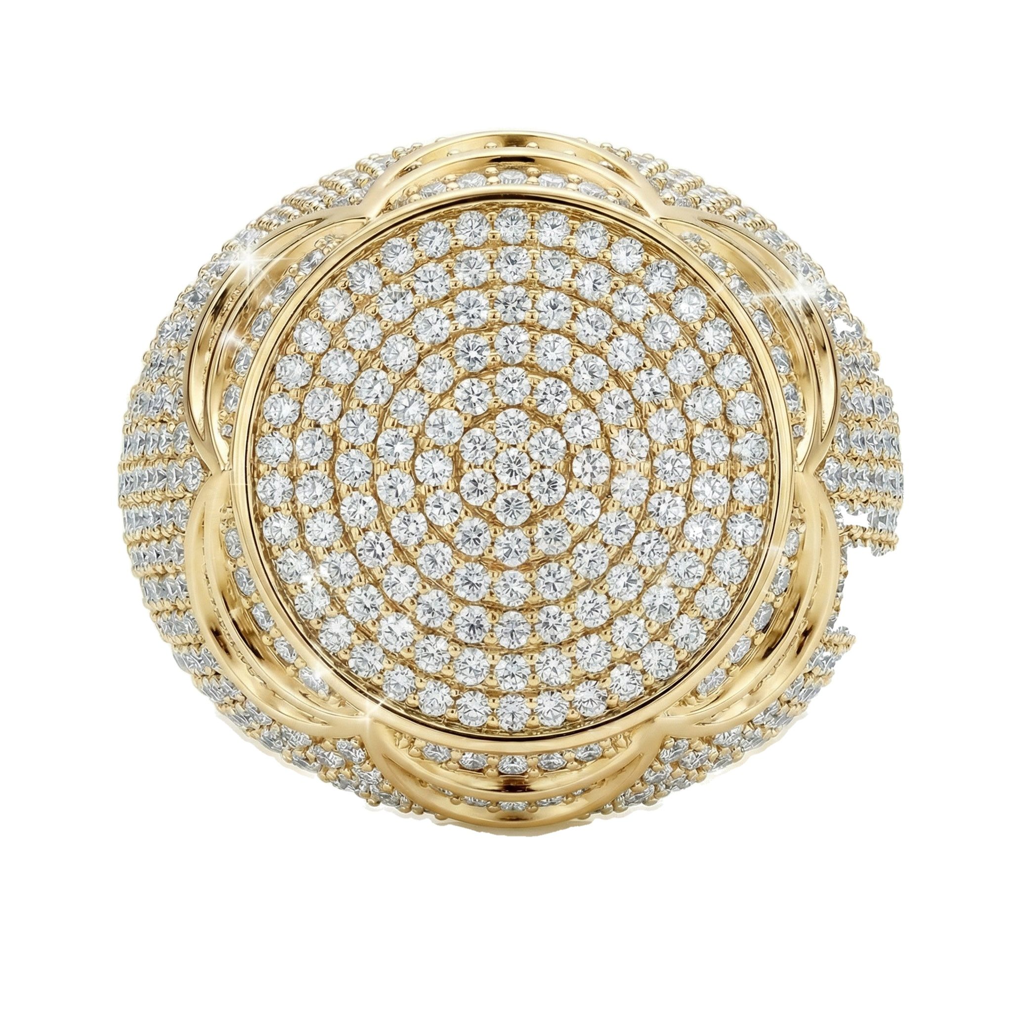 4.60 ct EF VS Lab Grown Diamond Mens Statement Ring in 14k Yellow Gold _ Sz0975 103351