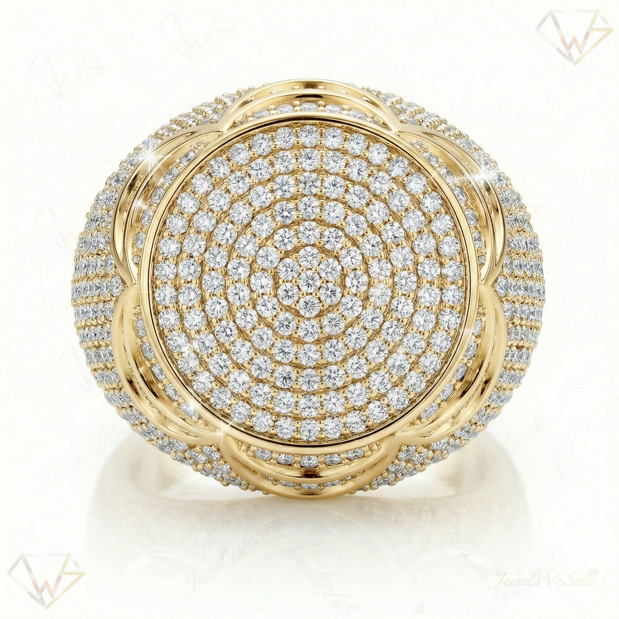 4.60 ct EF VS Lab Grown Diamond Mens Statement Ring in 10k Yellow Gold _ Sz0875 103351