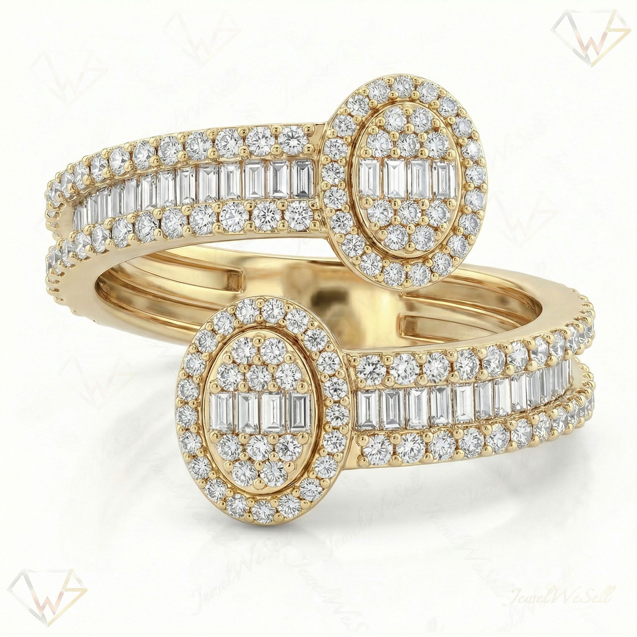 0.90 ct EF VS Lab Grown Diamond Fancy Ring in 10k Yellow Gold _ Sz0425 103431