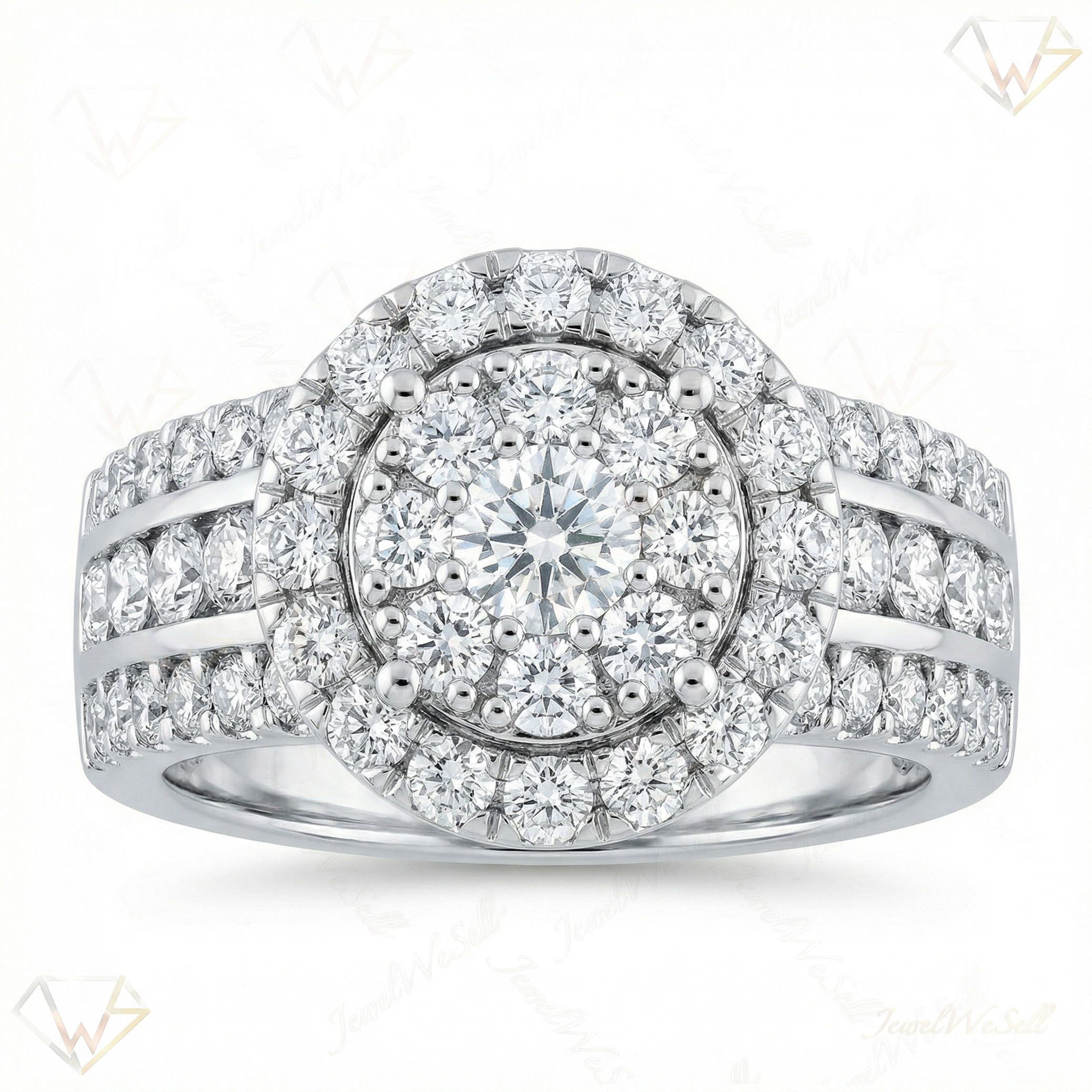1.50 ct EF VS Lab Grown Diamond Halo Engagement Ring in 10k White Gold _ Sz0575 103479