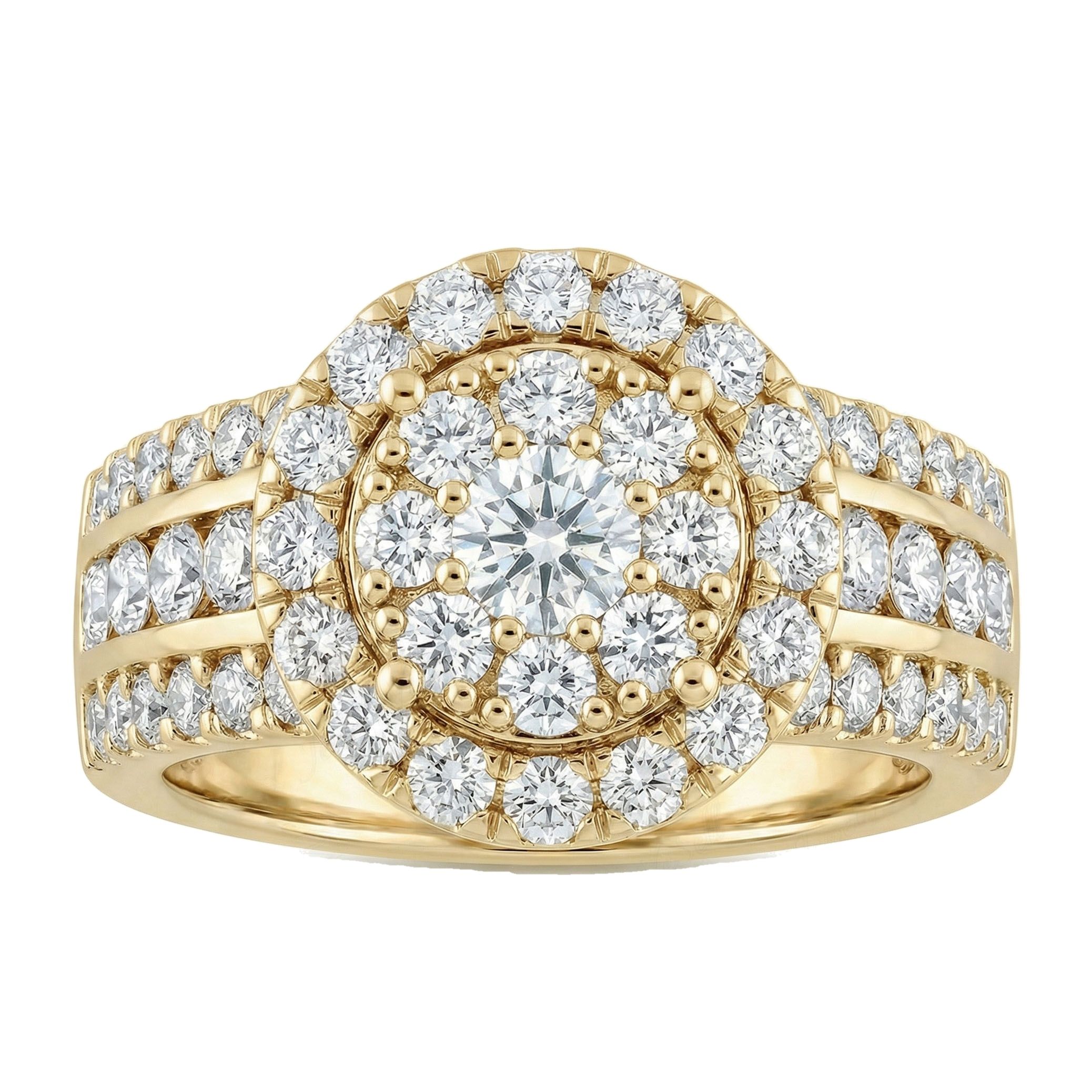1.50 ct EF VS Lab Grown Diamond Halo Engagement Ring in 14k Yellow Gold _ Sz0550 103479