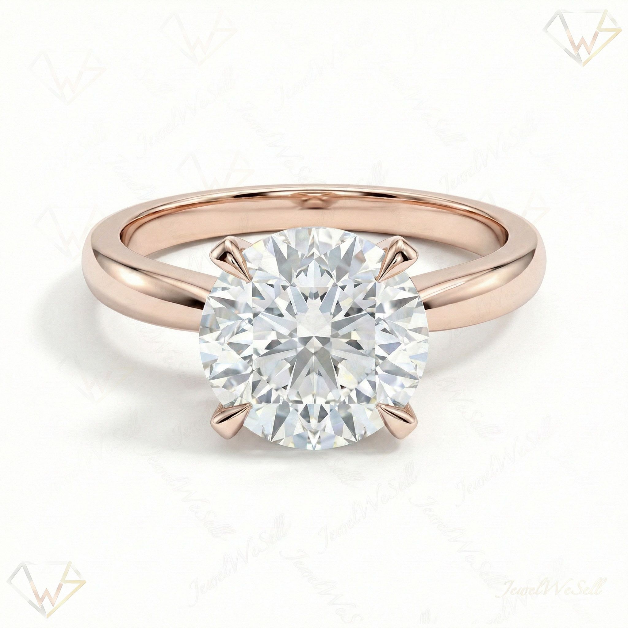 2.00 ct EF VS Lab Grown Diamond Round Cut Prong Set Solitaire Engagement Ring in 10k Rose Gold