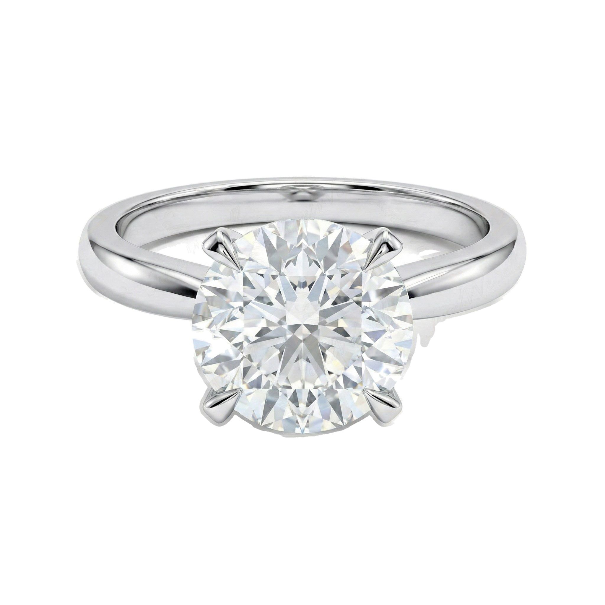 2.00 ct EF VS Lab Grown Diamond Round Cut Prong Set Solitaire Engagement Ring in 10k White Gold