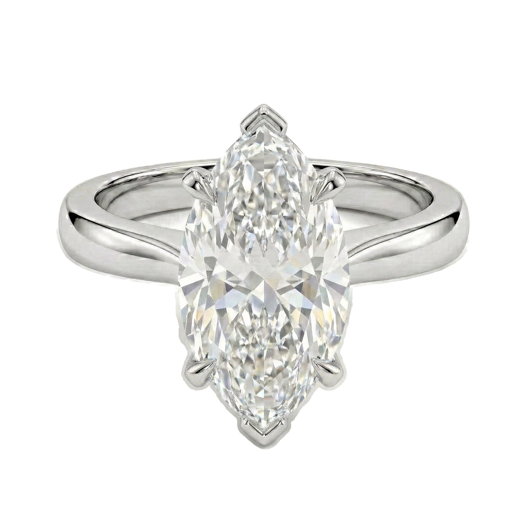 5.00 ct EF VS Lab Grown Diamond Marquise Cut Prong Set Solitaire Engagement Ring in 14k White Gold