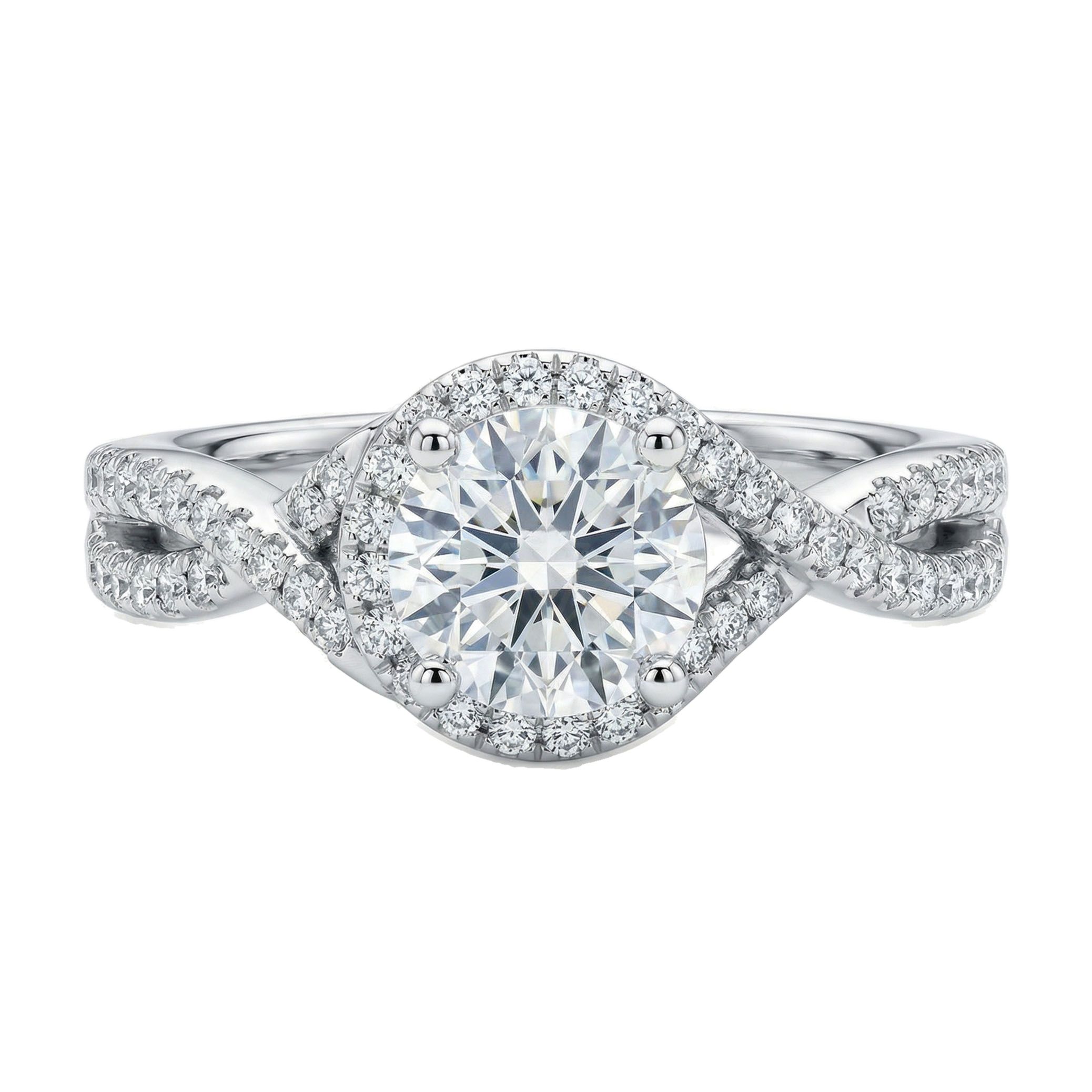 1.75 ct EF VS Lab Grown Diamond Solitaire with Accents Engagement Ring in 10k White Gold _ Sz0675 10456