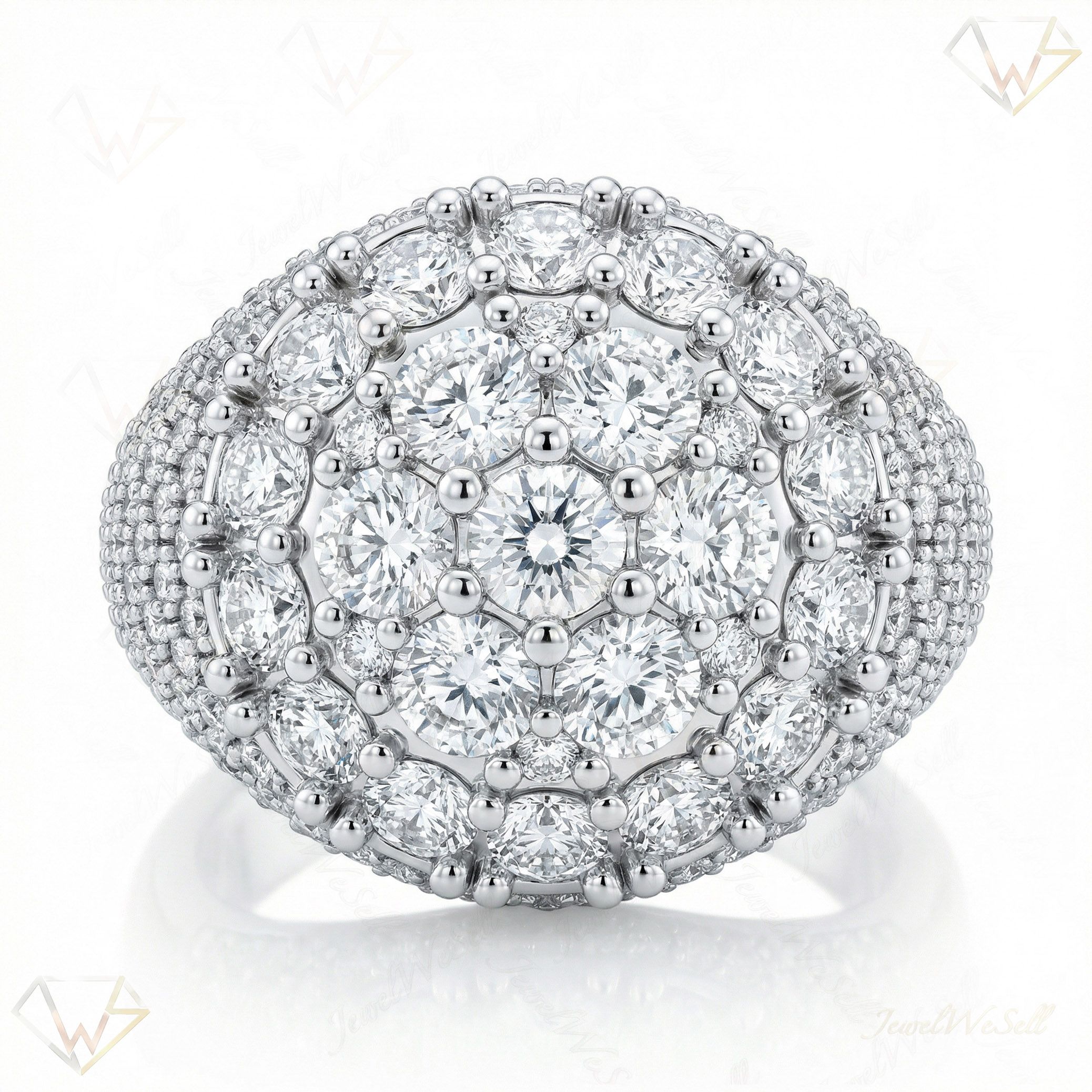 5.00 ct EF VS Lab Grown Diamond Mens Statement Ring in 10k White Gold _ Sz1175 104802