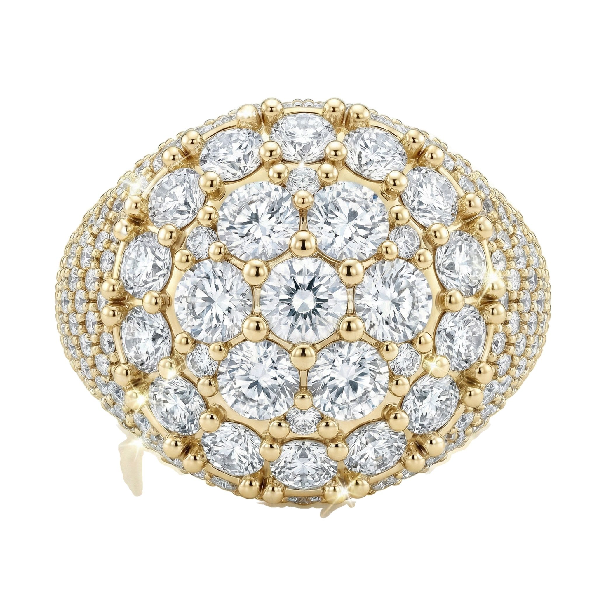 5.00 ct EF VS Lab Grown Diamond Mens Statement Ring in 10k Yellow Gold _ Sz0850 104802