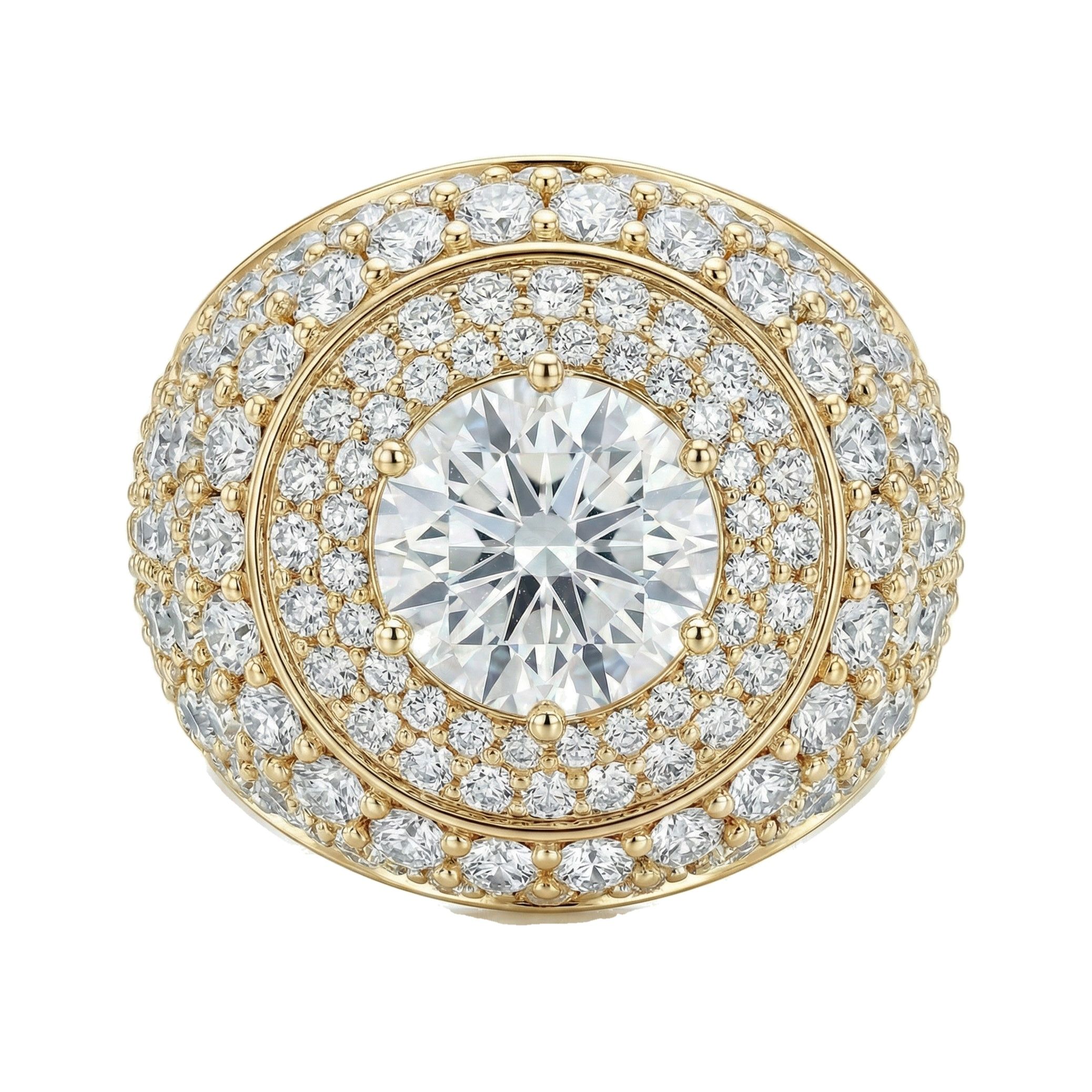 10.00 ct EF VS Lab Grown Diamond Mens Statement Ring in 10k Yellow Gold _ Sz0800 104807