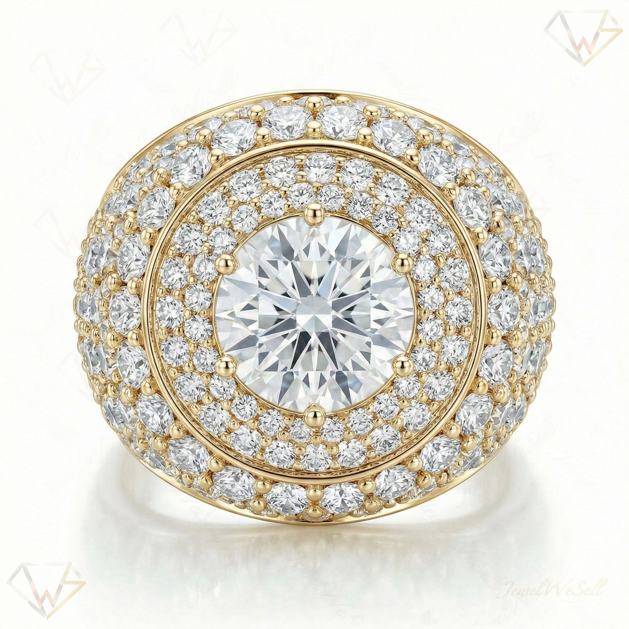10.00 ct EF VS Lab Grown Diamond Mens Statement Ring in 10k Yellow Gold _ Sz0850 104807