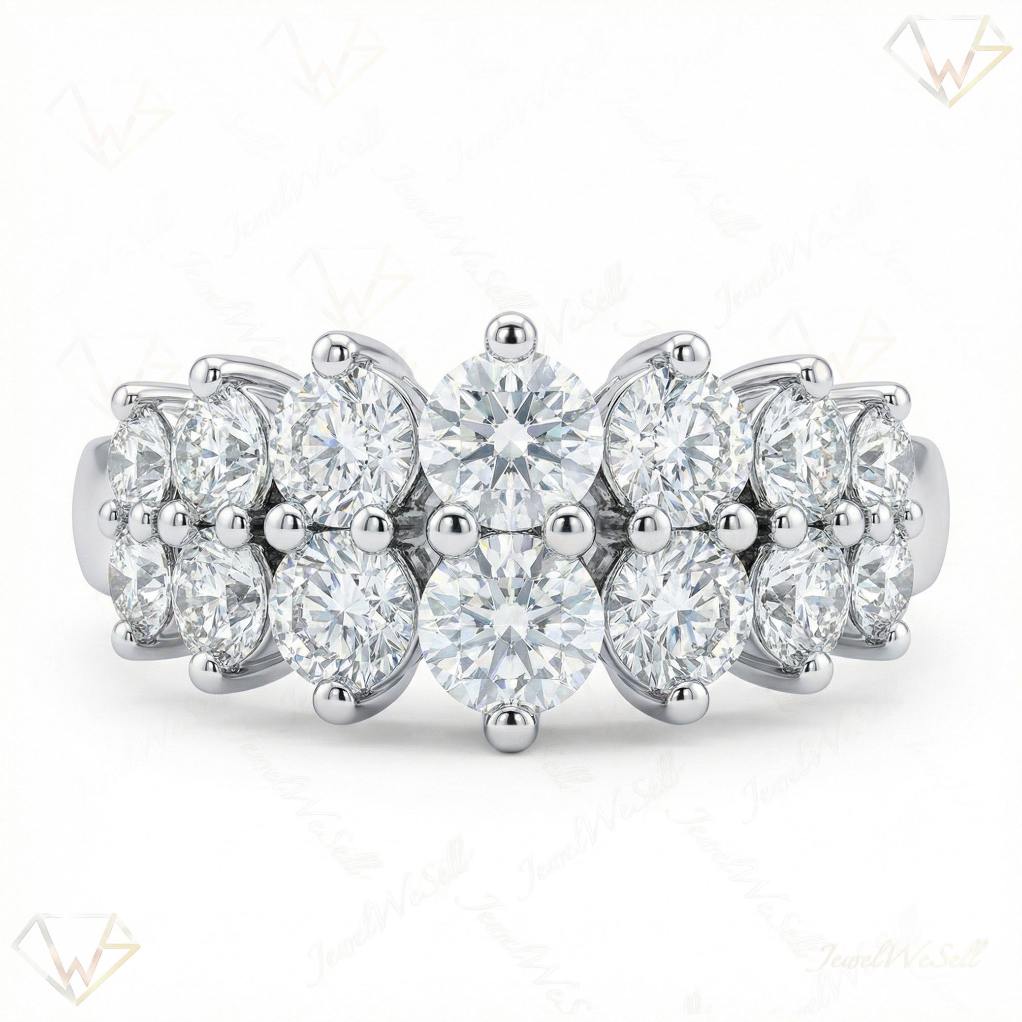 1.20 ct EF VS Lab Grown Diamond Multi Row Wedding Band in 14k White Gold _ Sz0550 10667