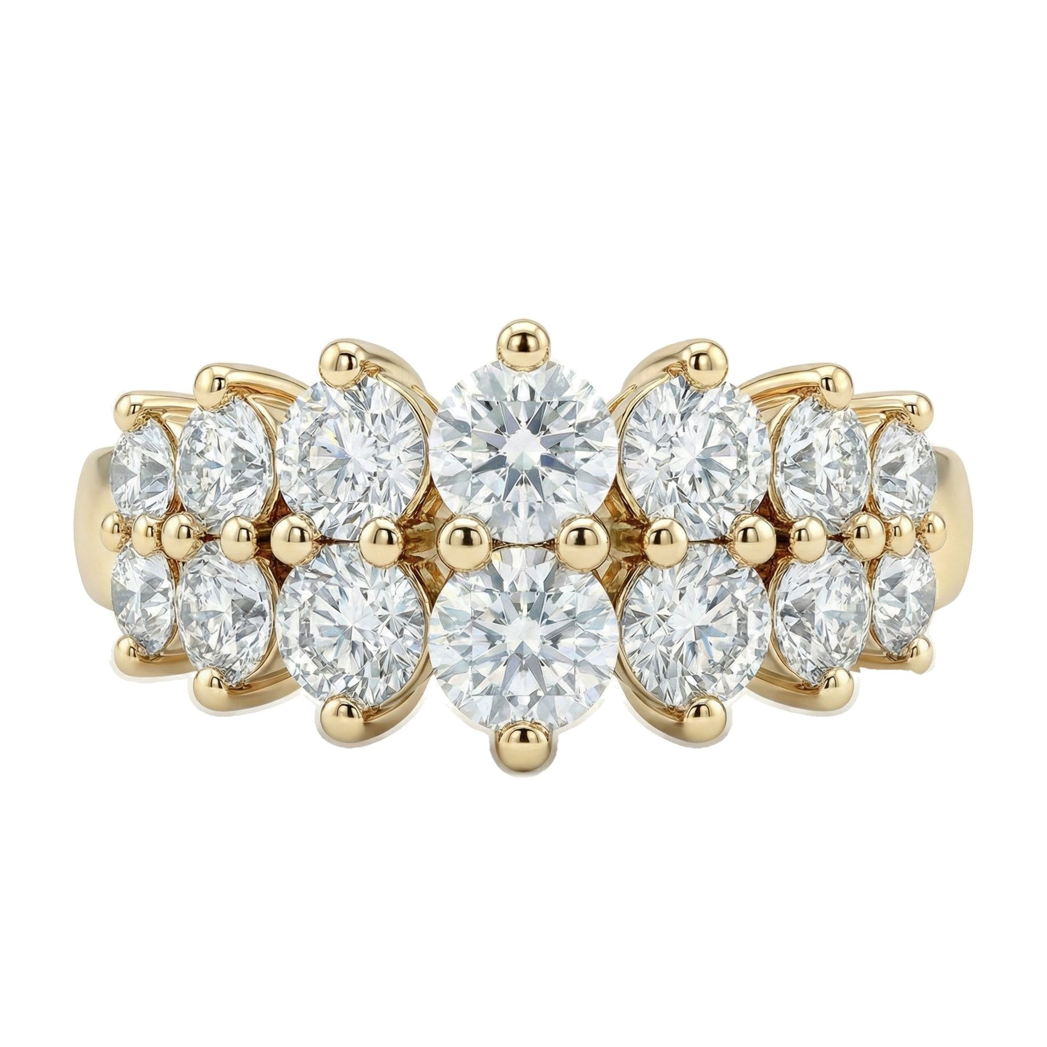1.20 ct EF VS Lab Grown Diamond Multi Row Wedding Band in 14k Yellow Gold _ Sz0875 10667