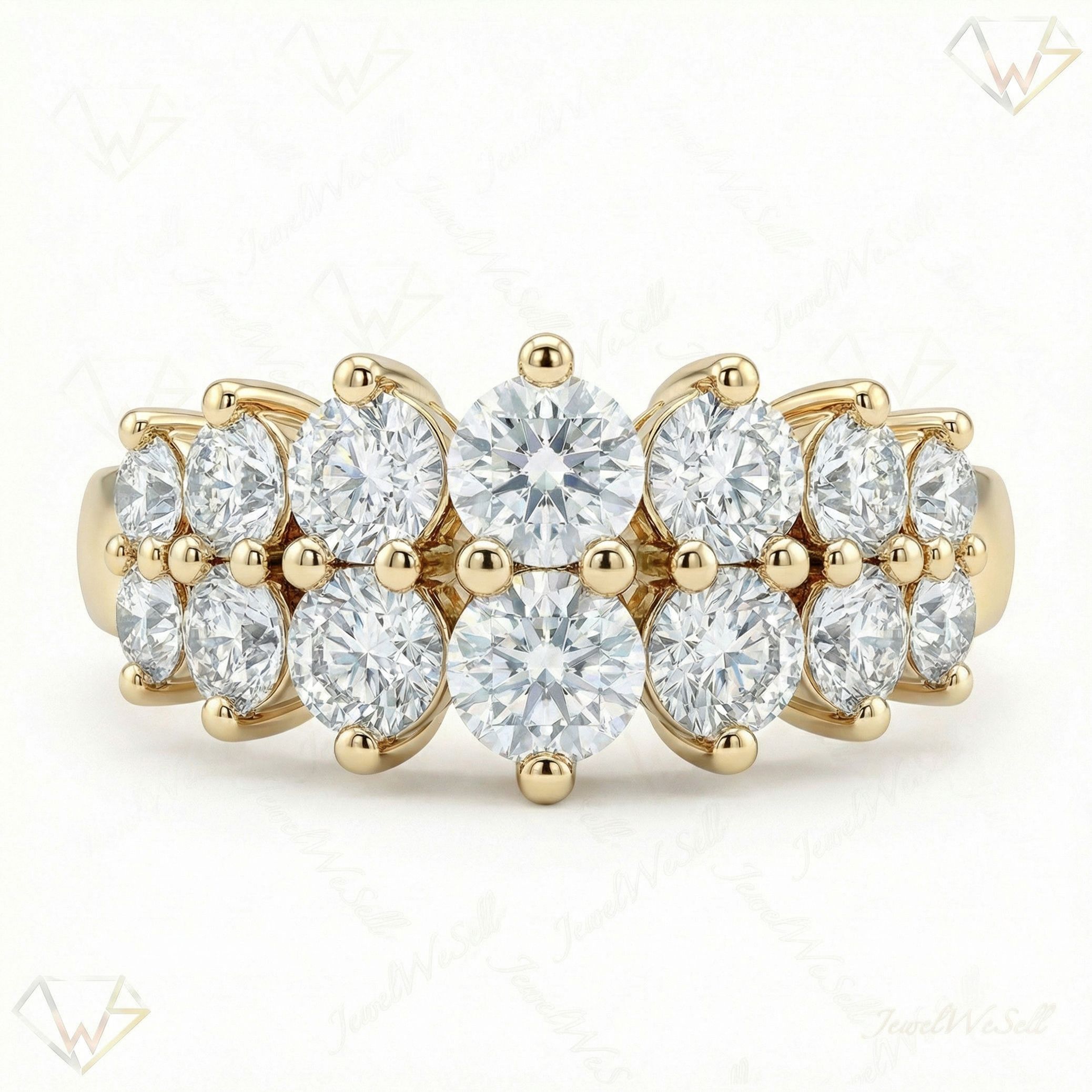 1.20 ct EF VS Lab Grown Diamond Multi Row Wedding Band in 14k Yellow Gold _ Sz0475 10667