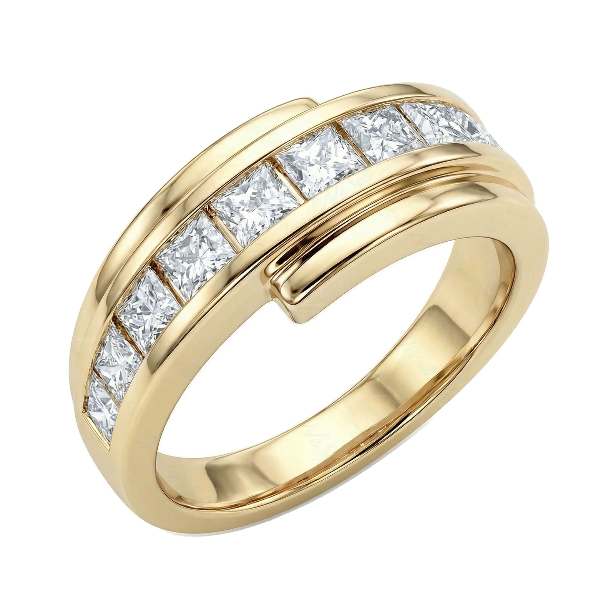 1.60 ct EF VS Lab Grown Diamond Mens Wedding Band in 14k Yellow Gold _ Sz0625 10688