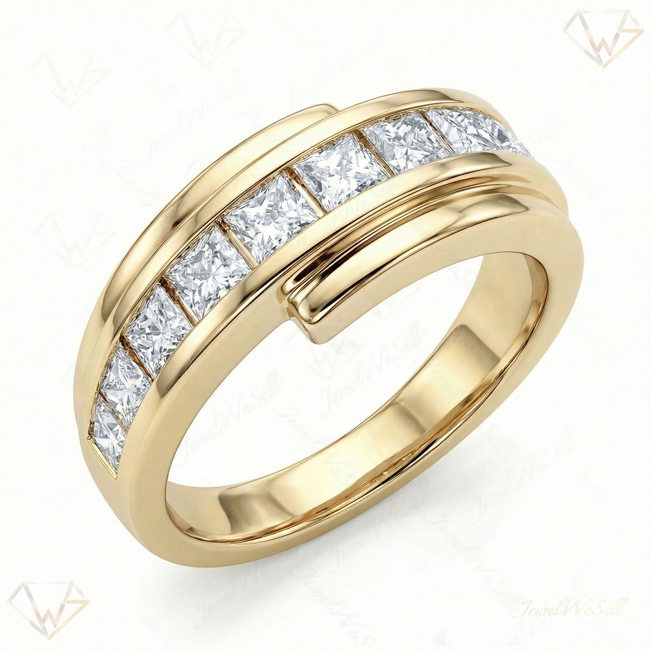 1.40 ct EF VS Lab Grown Diamond Mens Wedding Band in 10k Yellow Gold _ Sz0450 10688