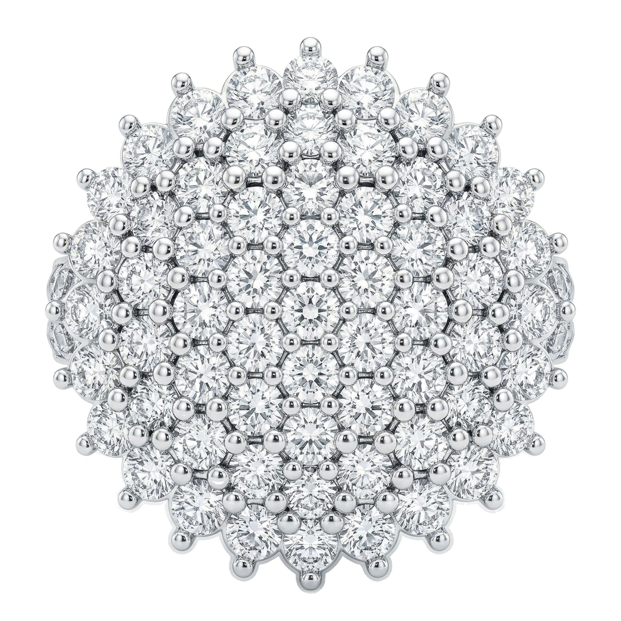 4.75 ct EF VS Lab Grown Diamond Circle Cluster Engagement Ring in 14k White Gold _ Sz0875 10992
