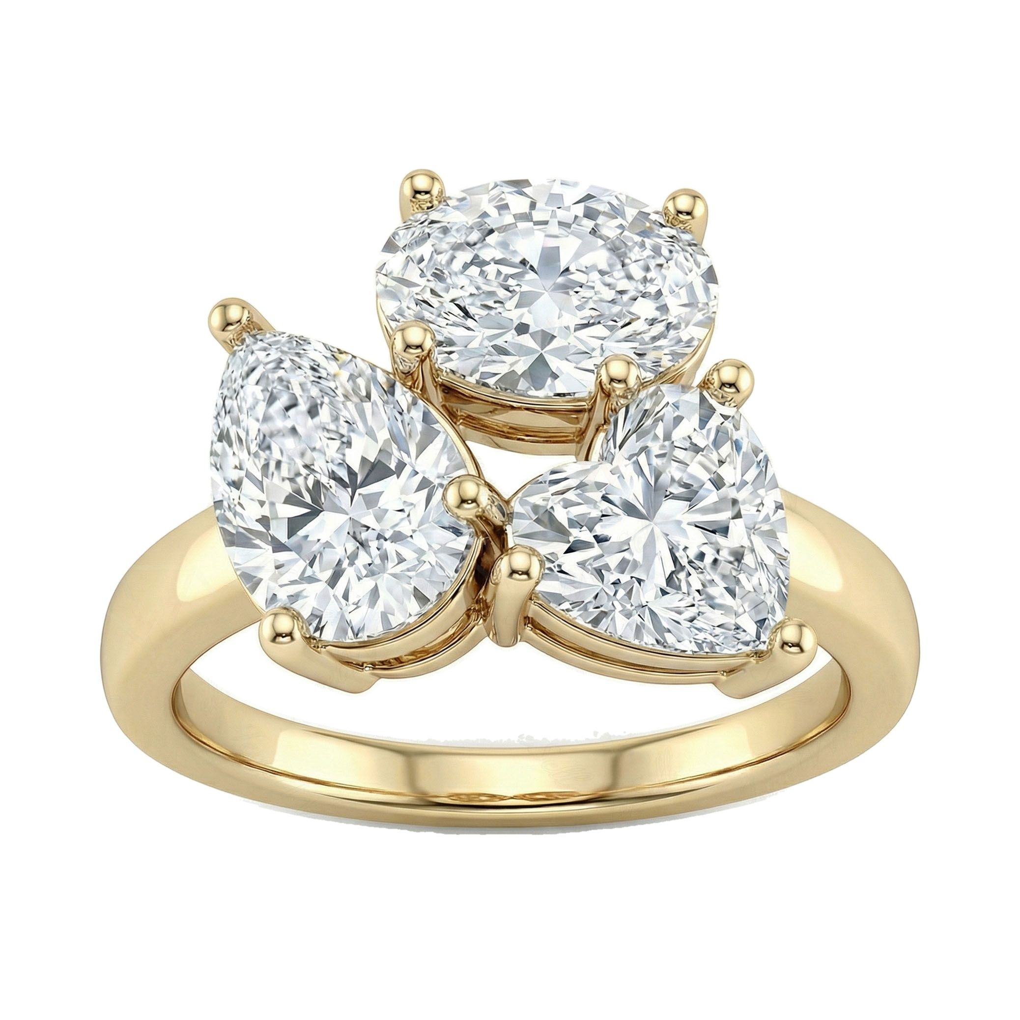 3.00 ct EF VS Lab Grown Diamond Multi Stone Engagement Ring in 14k Yellow Gold _ Sz0750 111673