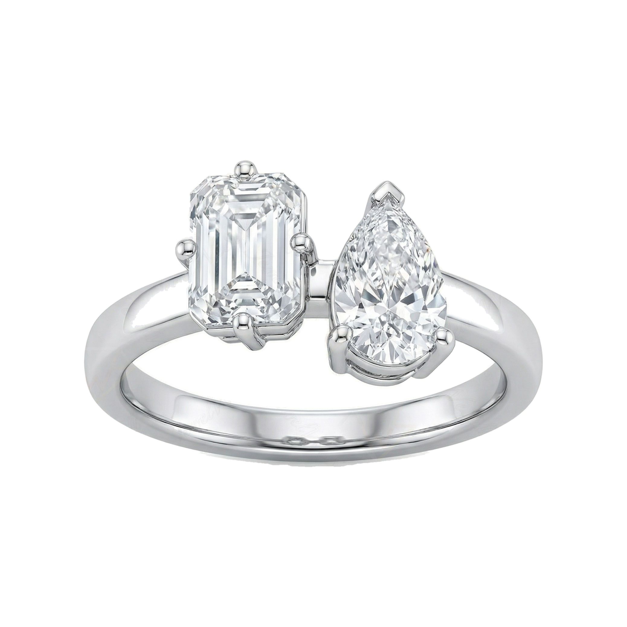 1.75 ct EF VS Lab Grown Diamond Multi Stone Engagement Ring in 14k White Gold _ Sz0900 111678