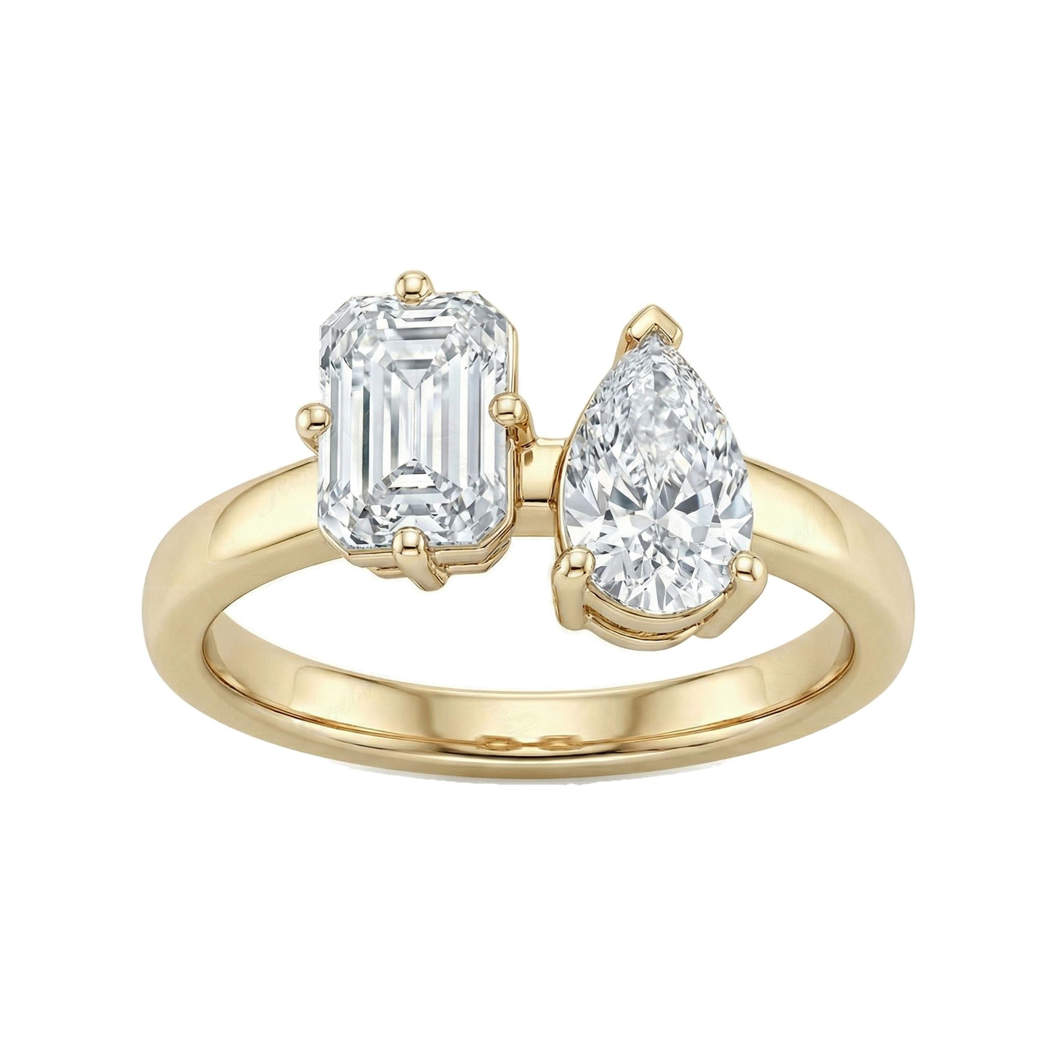 1.75 ct EF VS Lab Grown Diamond Multi Stone Engagement Ring in 10k Yellow Gold _ Sz0575 111678
