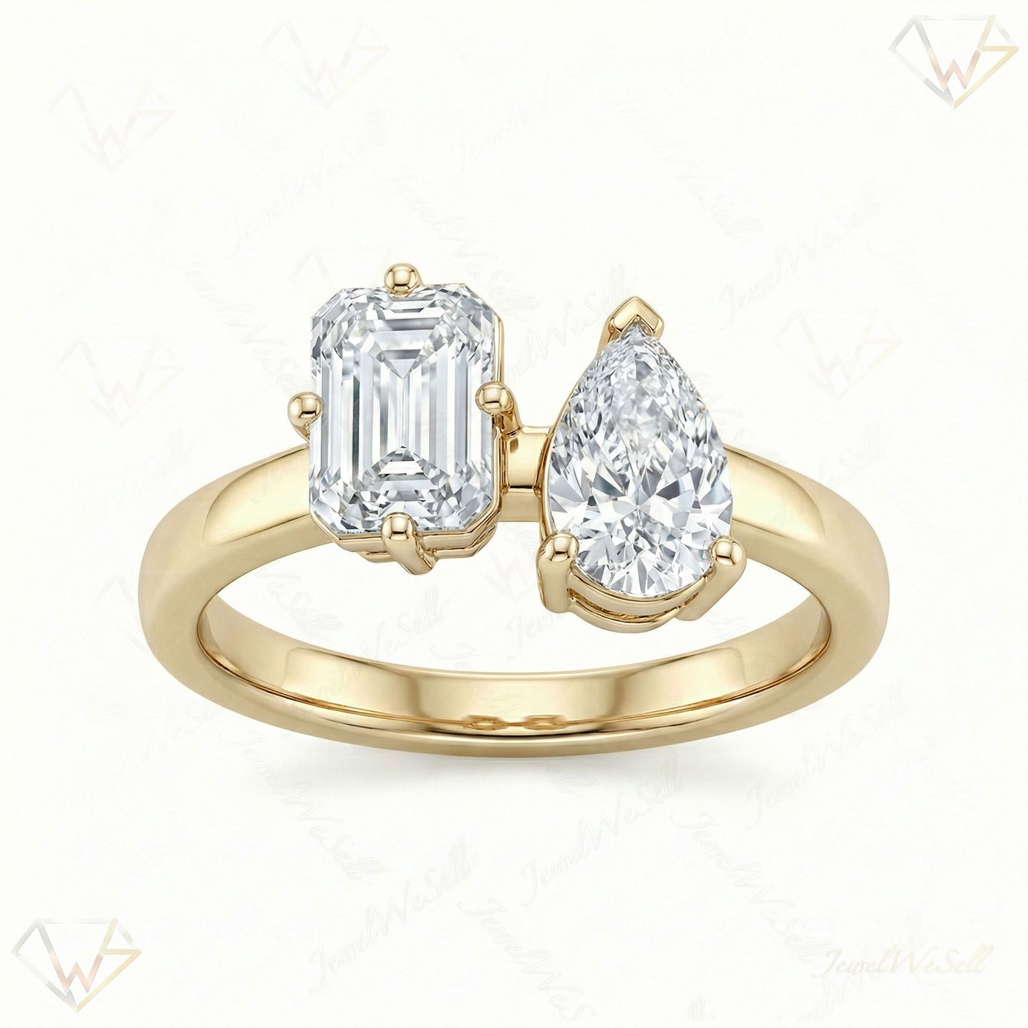 1.75 ct EF VS Lab Grown Diamond Multi Stone Engagement Ring in 10k Yellow Gold _ Sz0450 111678