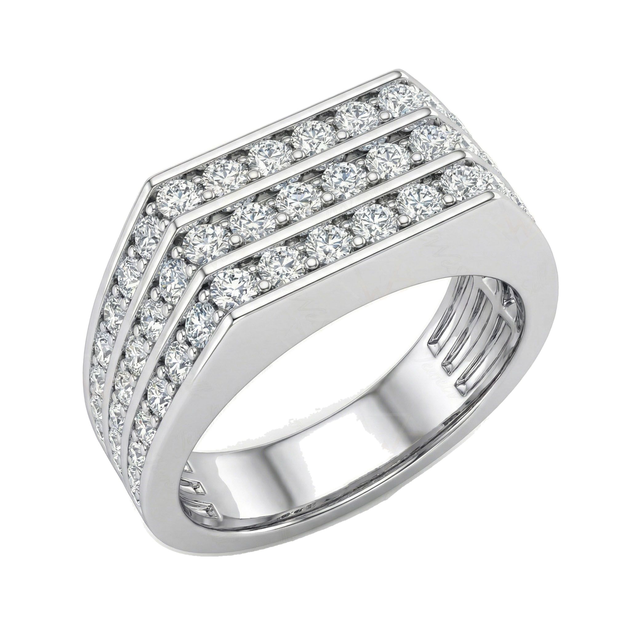 1.80 ct EF VS Lab Grown Diamond Multi Row Wedding Band in 10k White Gold _ Sz0950 111694