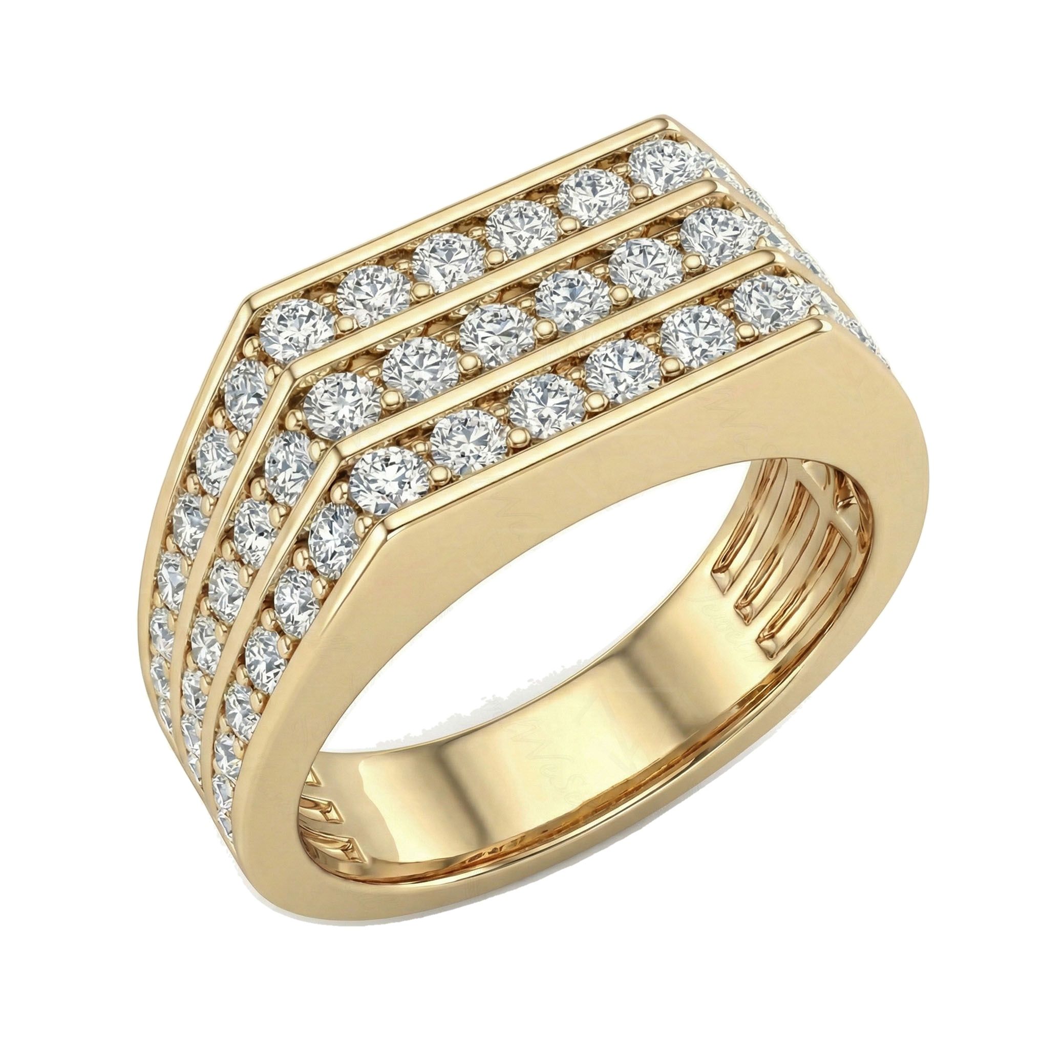 1.80 ct EF VS Lab Grown Diamond Multi Row Wedding Band in 10k Yellow Gold _ Sz0875 111694