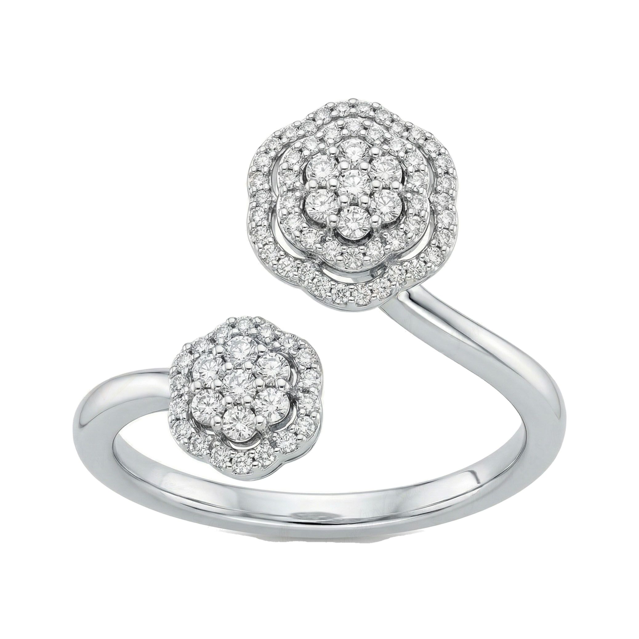 0.50 ct EF VS Lab Grown Diamond Fancy Ring in 14k White Gold _ Sz0550 111698