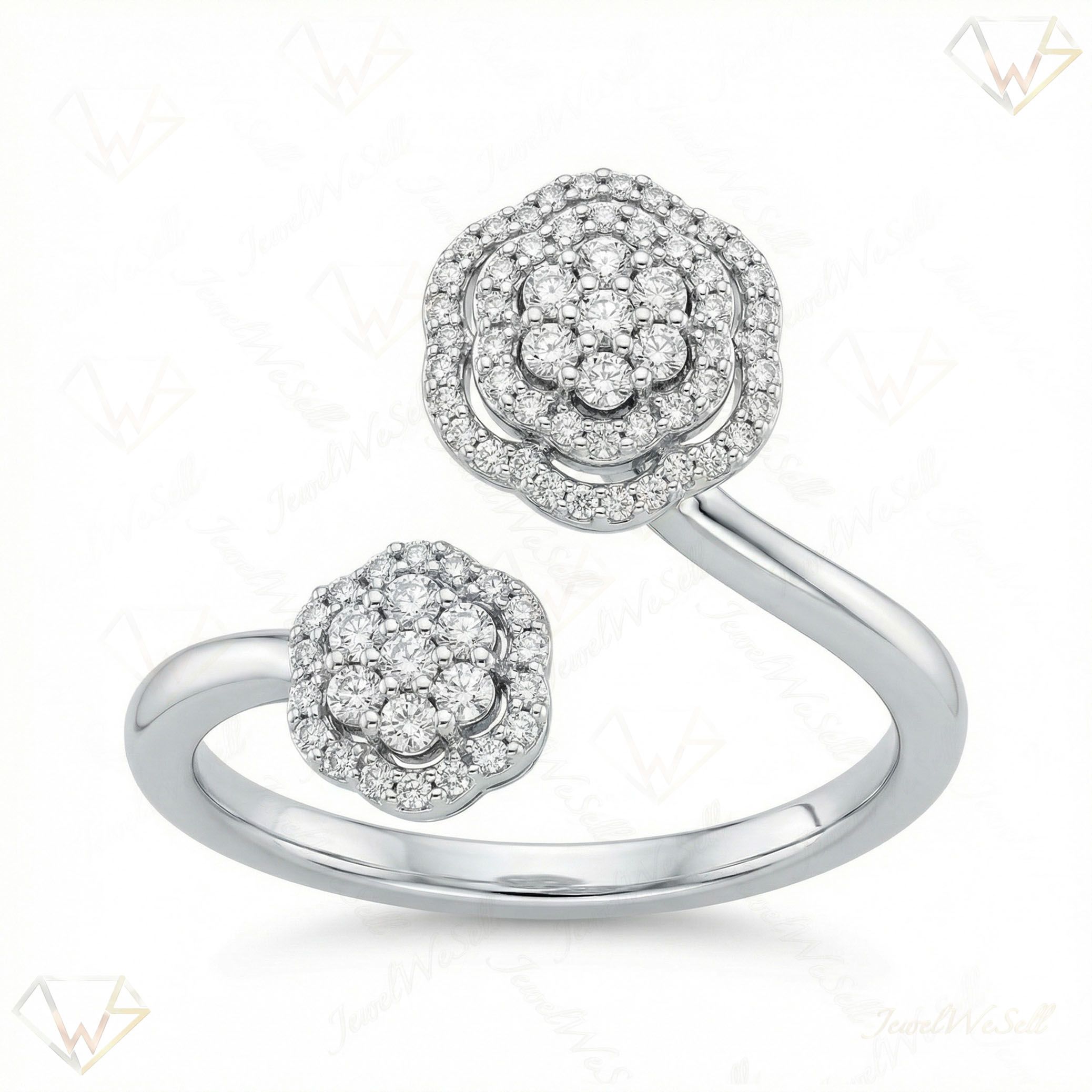 0.50 ct EF VS Lab Grown Diamond Fancy Ring in 14k White Gold _ Sz0475 111698