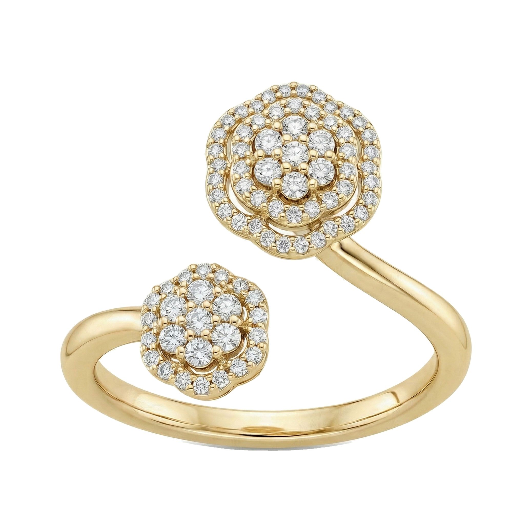 0.50 ct EF VS Lab Grown Diamond Fancy Ring in 10k Yellow Gold _ Sz0700 111698