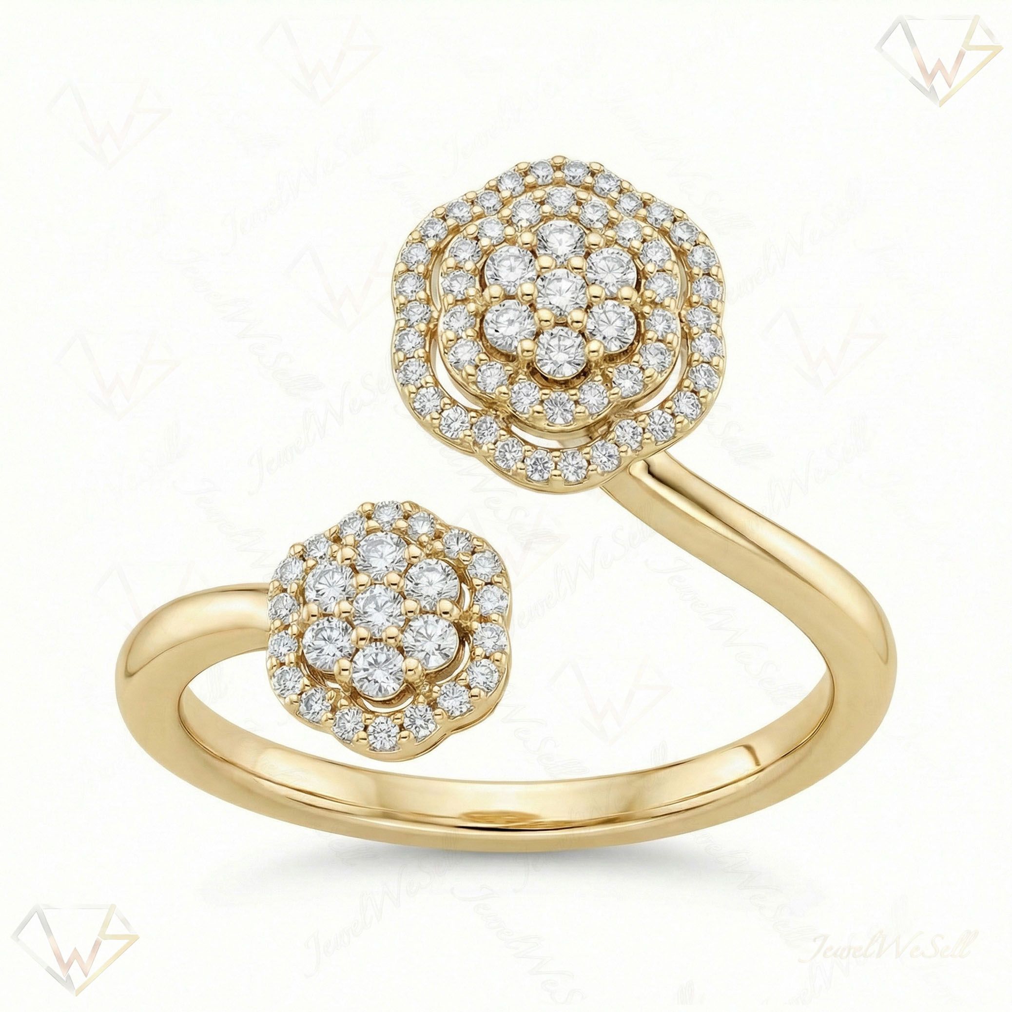 0.50 ct EF VS Lab Grown Diamond Fancy Ring in 10k Yellow Gold _ Sz0575 111698