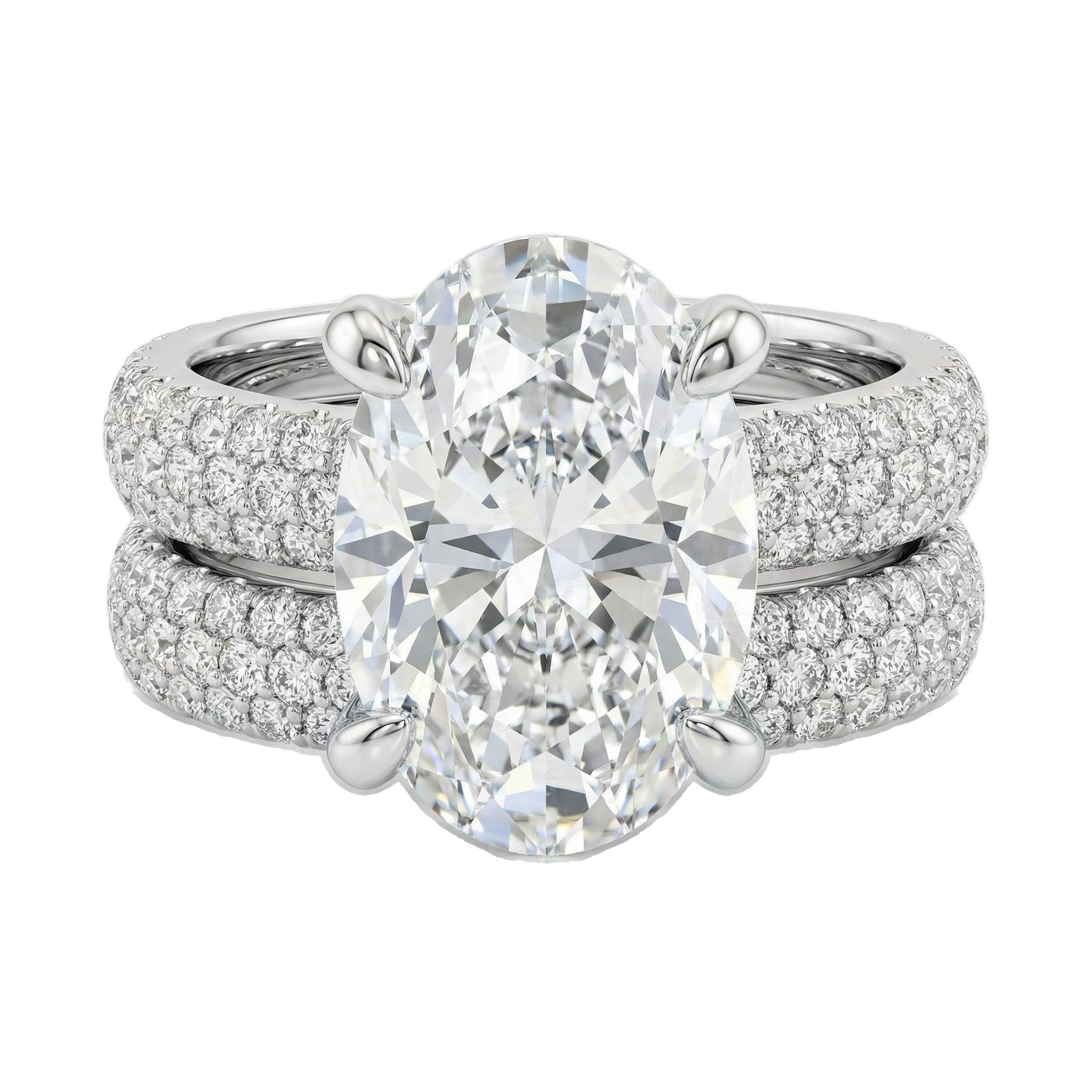 6.90 ct EF VS Lab Grown Diamond Solitaire with Accents Engagement Set in 10k White Gold _ Sz0550 111709