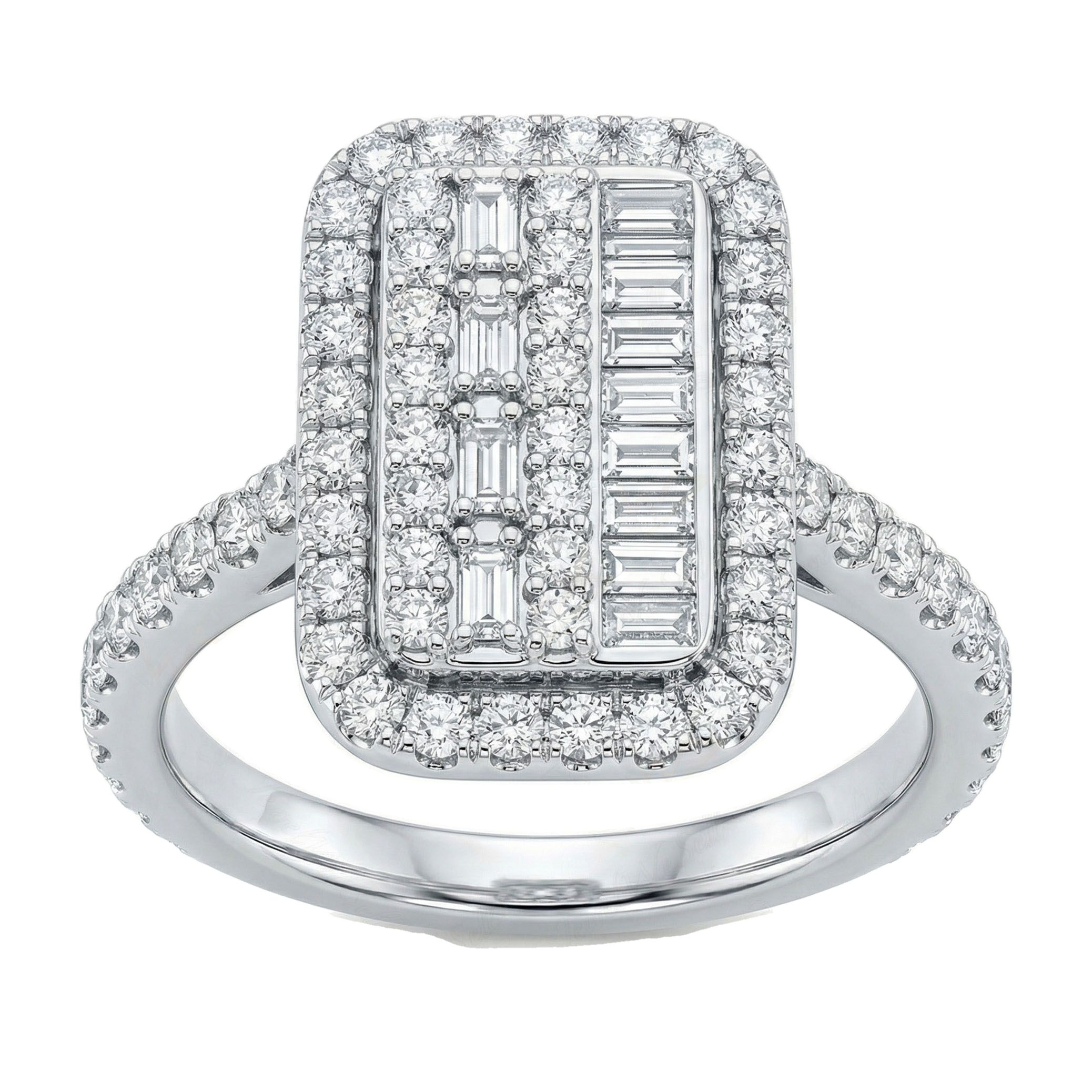 1.40 ct EF VS Lab Grown Diamond Fancy Ring in 10k White Gold _ Sz0900 111711