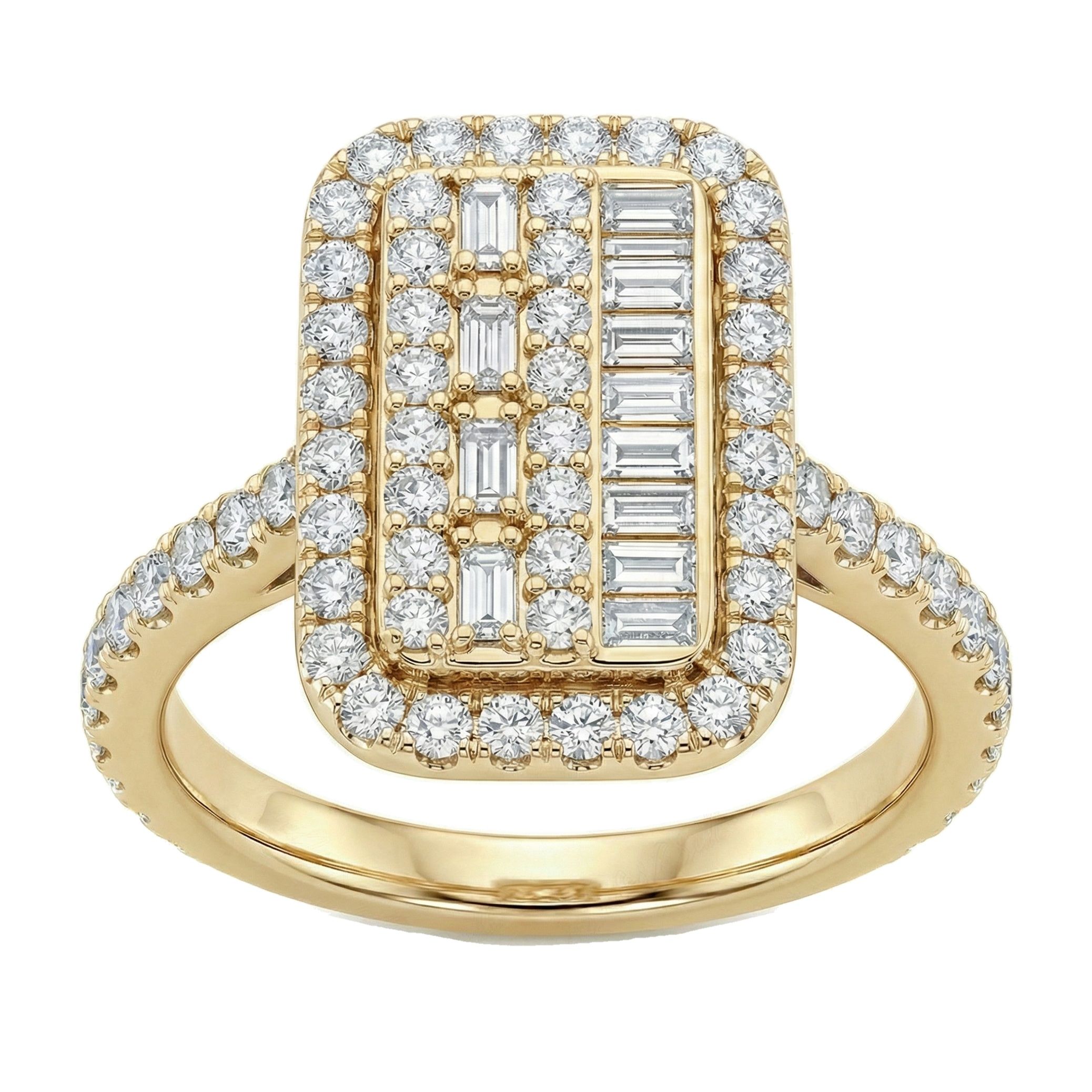 1.40 ct EF VS Lab Grown Diamond Fancy Ring in 14k Yellow Gold _ Sz0475 111711
