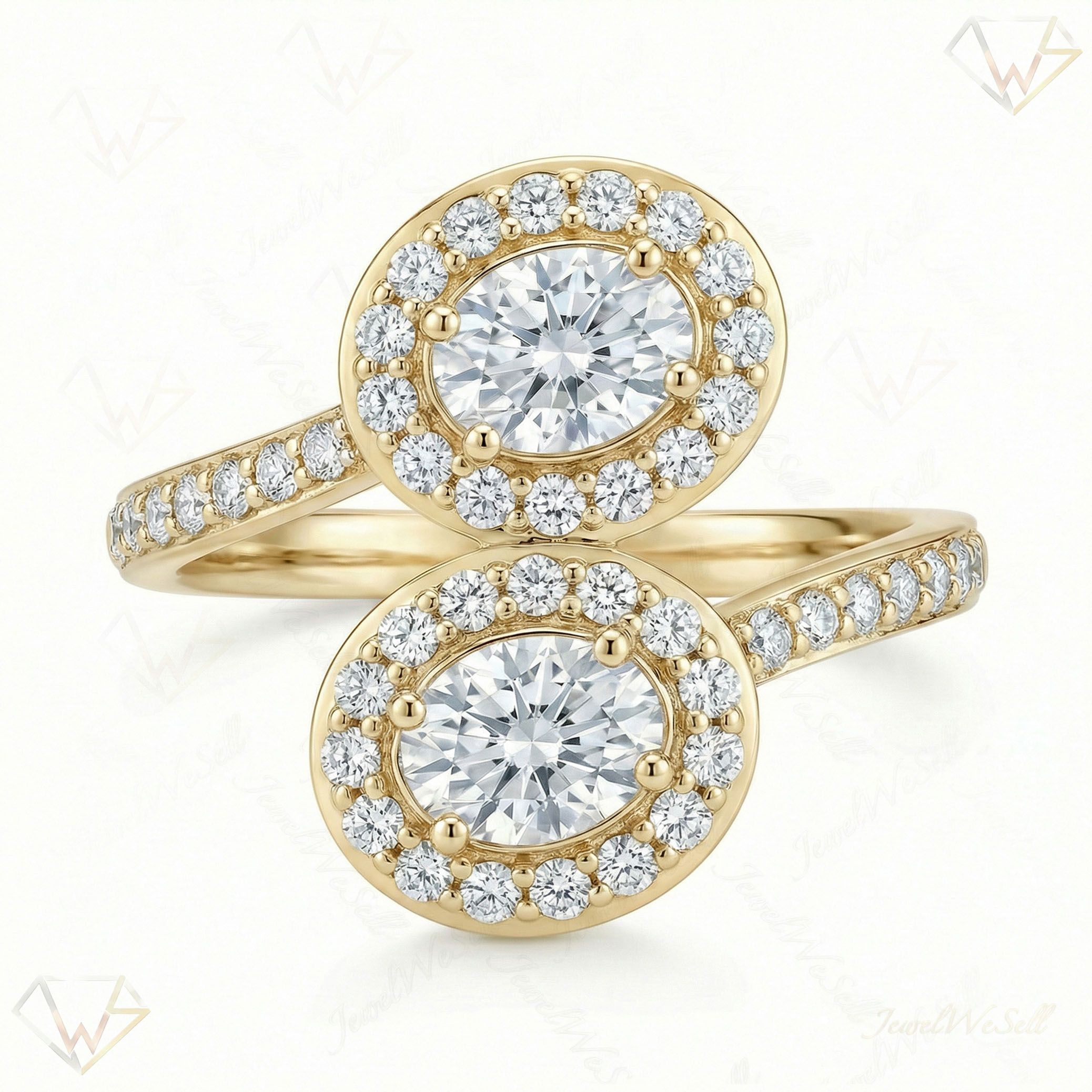 1.25 ct EF VS Lab Grown Diamond Fancy Ring in 14k Yellow Gold _ Sz0575 11266