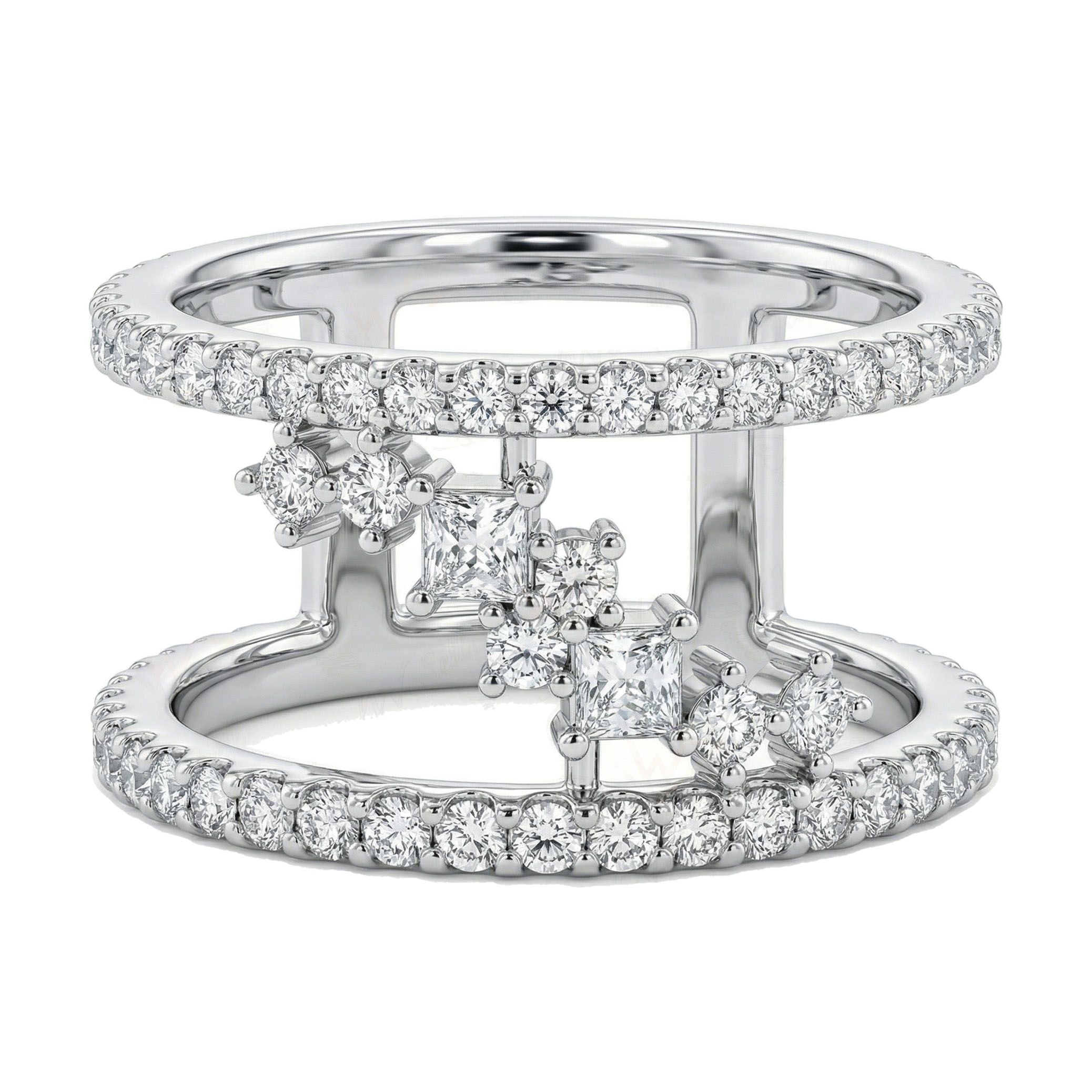 0.60 ct EF VS Lab Grown Diamond Fancy Ring in 10k White Gold _ Sz0450 11351