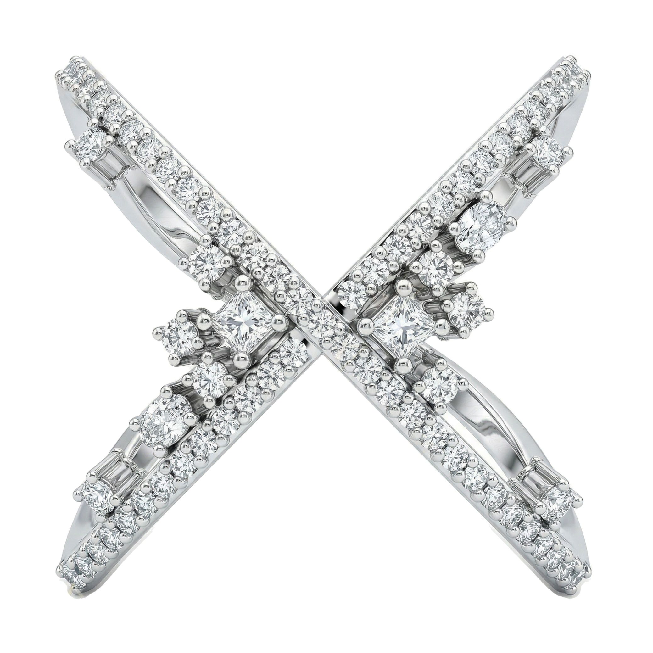 0.75 ct EF VS Moissanite Fancy Ring in 925 Sterling SIlver _ Sz0575 11355