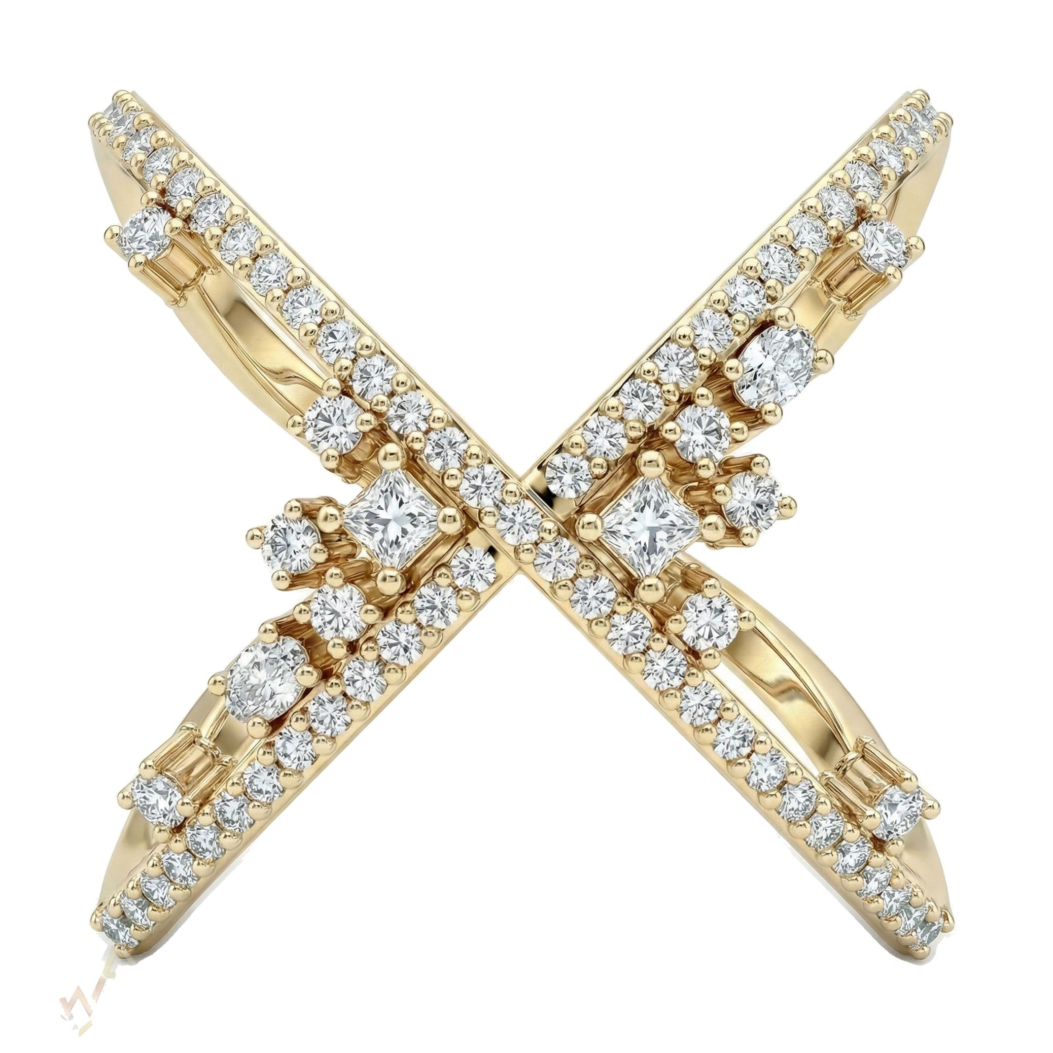 0.75 ct EF VS Lab Grown Diamond Fancy Ring in 10k Yellow Gold _ Sz0550 11355