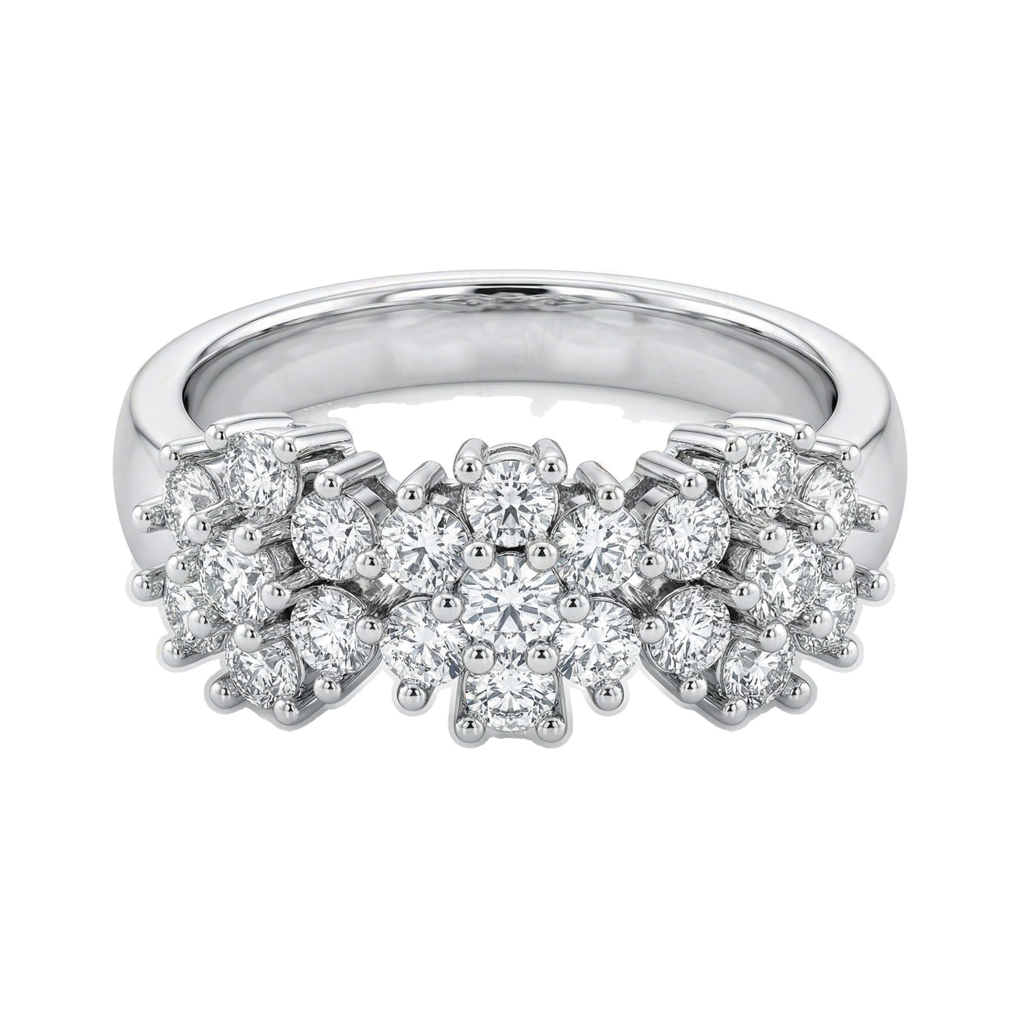 1.60 ct EF VS Lab Grown Diamond Fancy Ring in 10k White Gold _ Sz0850 11463