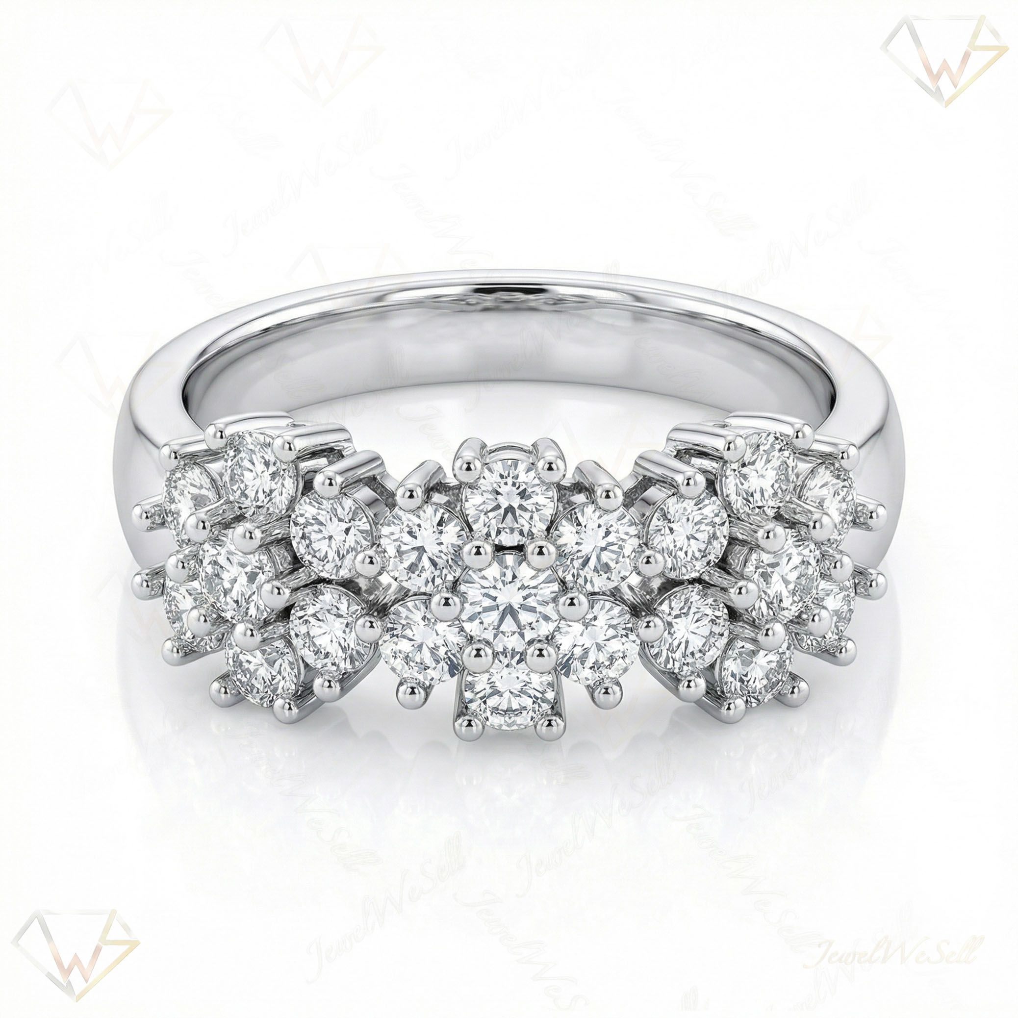1.60 ct EF VS Moissanite Fancy Ring in 925 Sterling SIlver _ Sz0875 11463