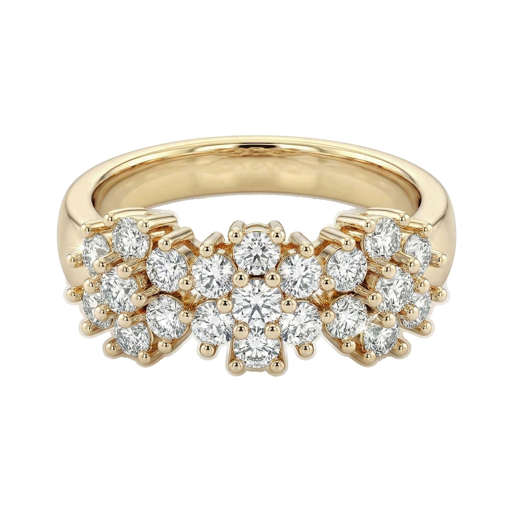 1.60 ct EF VS Lab Grown Diamond Fancy Ring in 14k Yellow Gold _ Sz0550 11463
