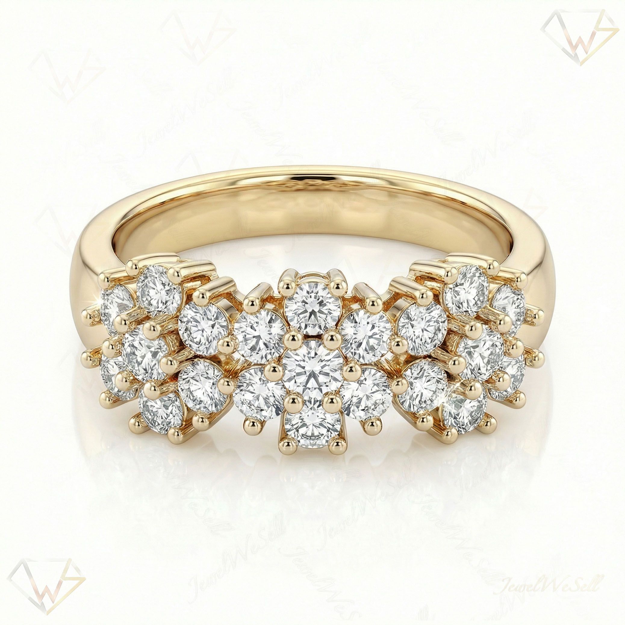 1.60 ct EF VS Lab Grown Diamond Fancy Ring in 10k Yellow Gold _ Sz0500 11463