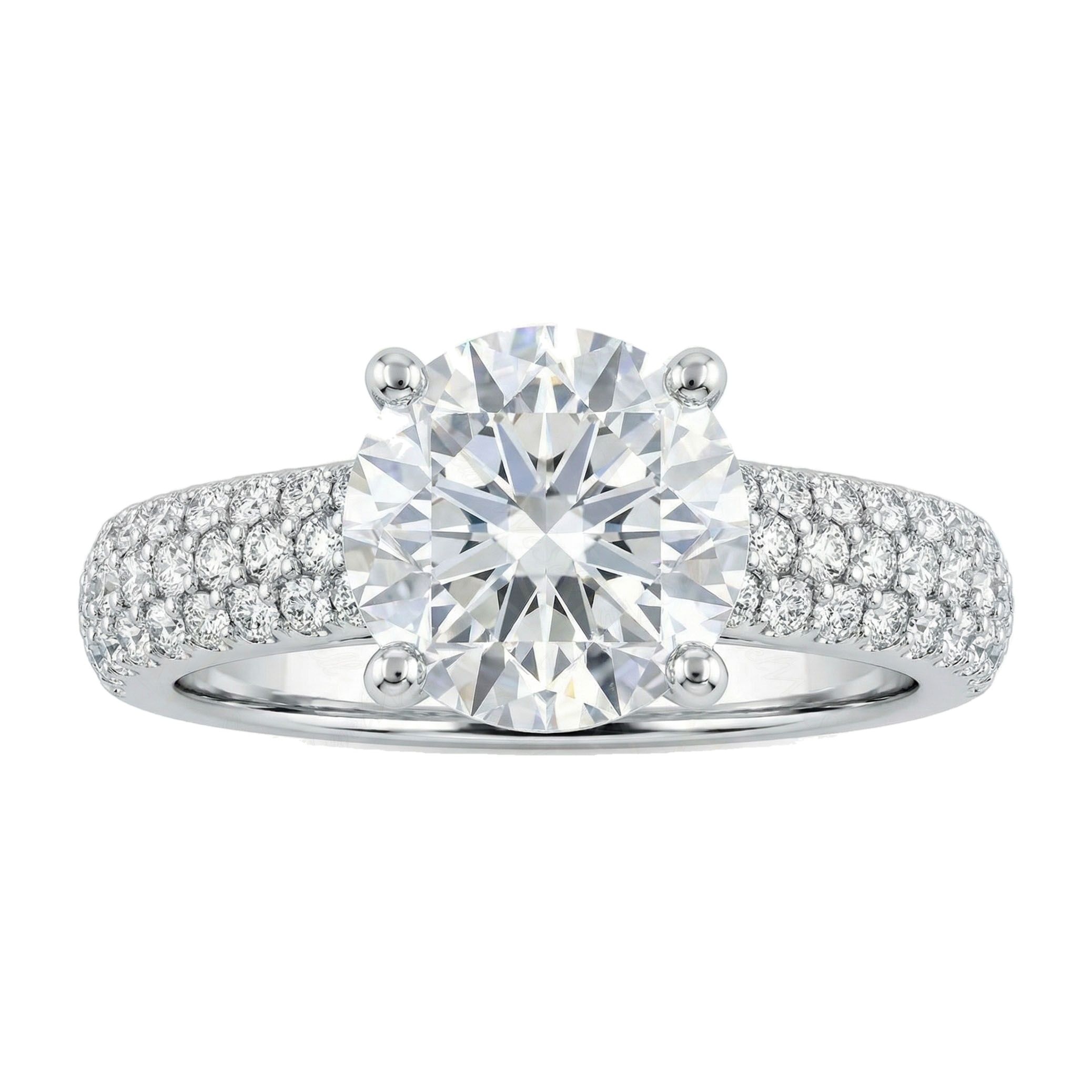 1.50 ct EF VS Lab Grown Diamond Solitaire with Accents Engagement Ring in 14k White Gold _ Sz0825 11654