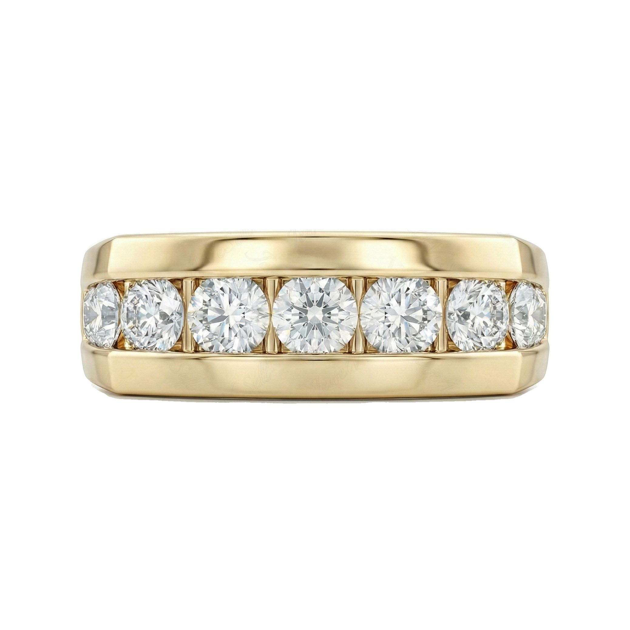 2.75 ct EF VS Lab Grown Diamond Mens Wedding Band in 10k Yellow Gold _ Sz0550 11973