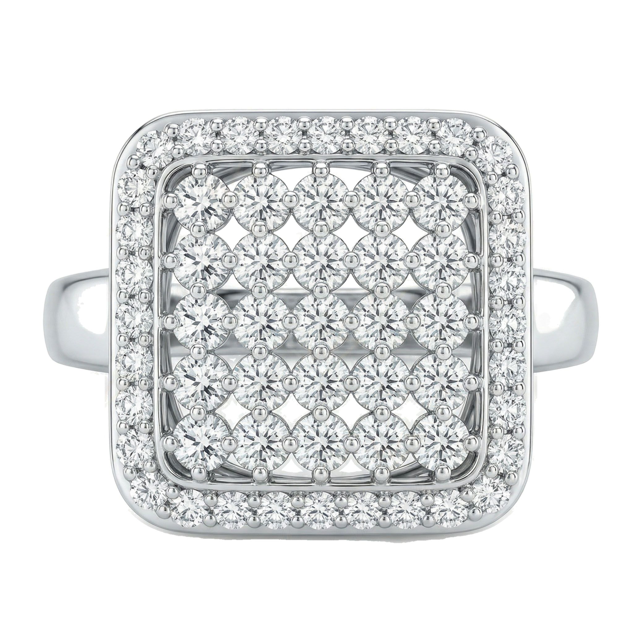 1.25 ct EF VS Lab Grown Diamond Fancy Ring in 14k White Gold _ Sz0875 12043