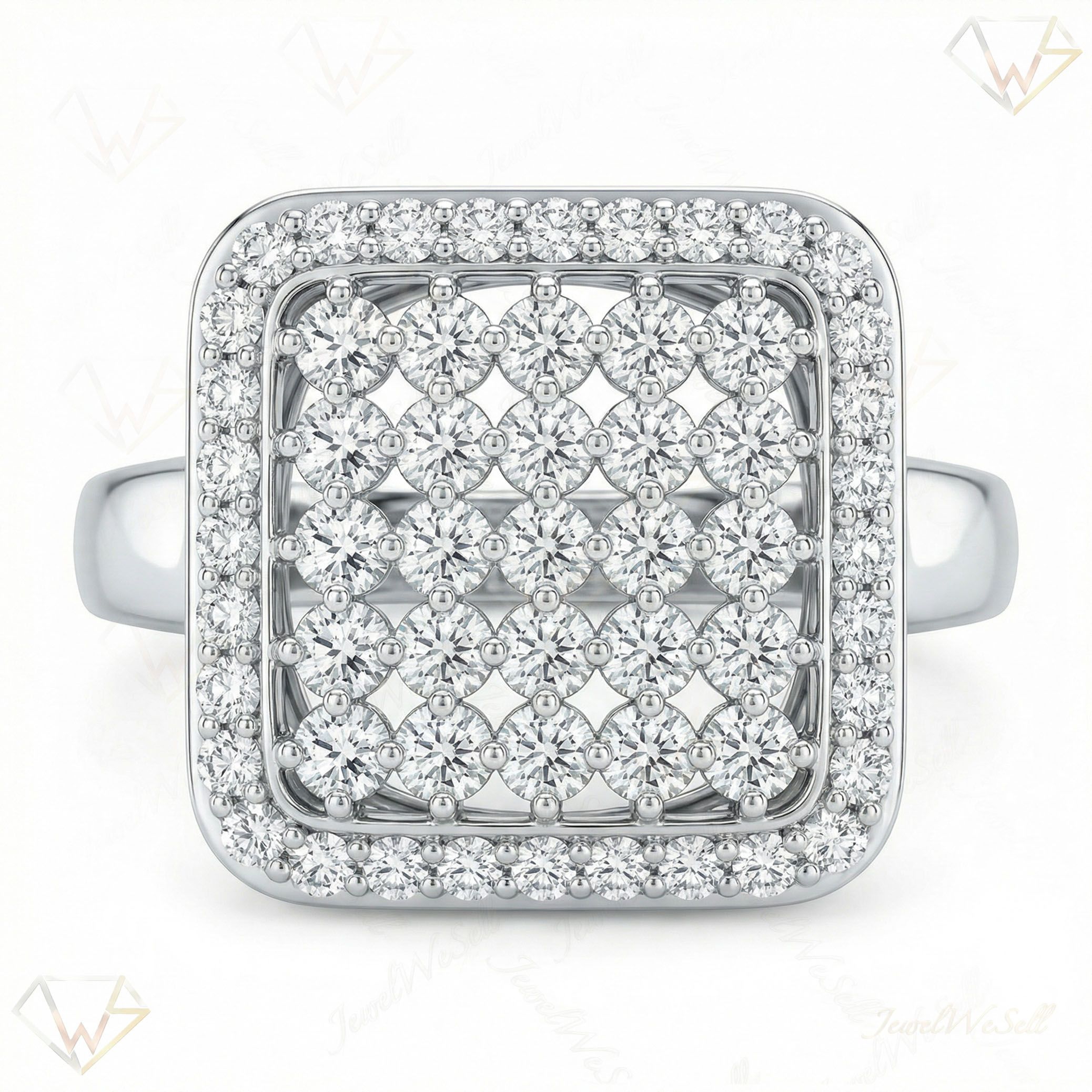 1.25 ct EF VS Moissanite Fancy Ring in 925 Sterling SIlver _ Sz0525 12043