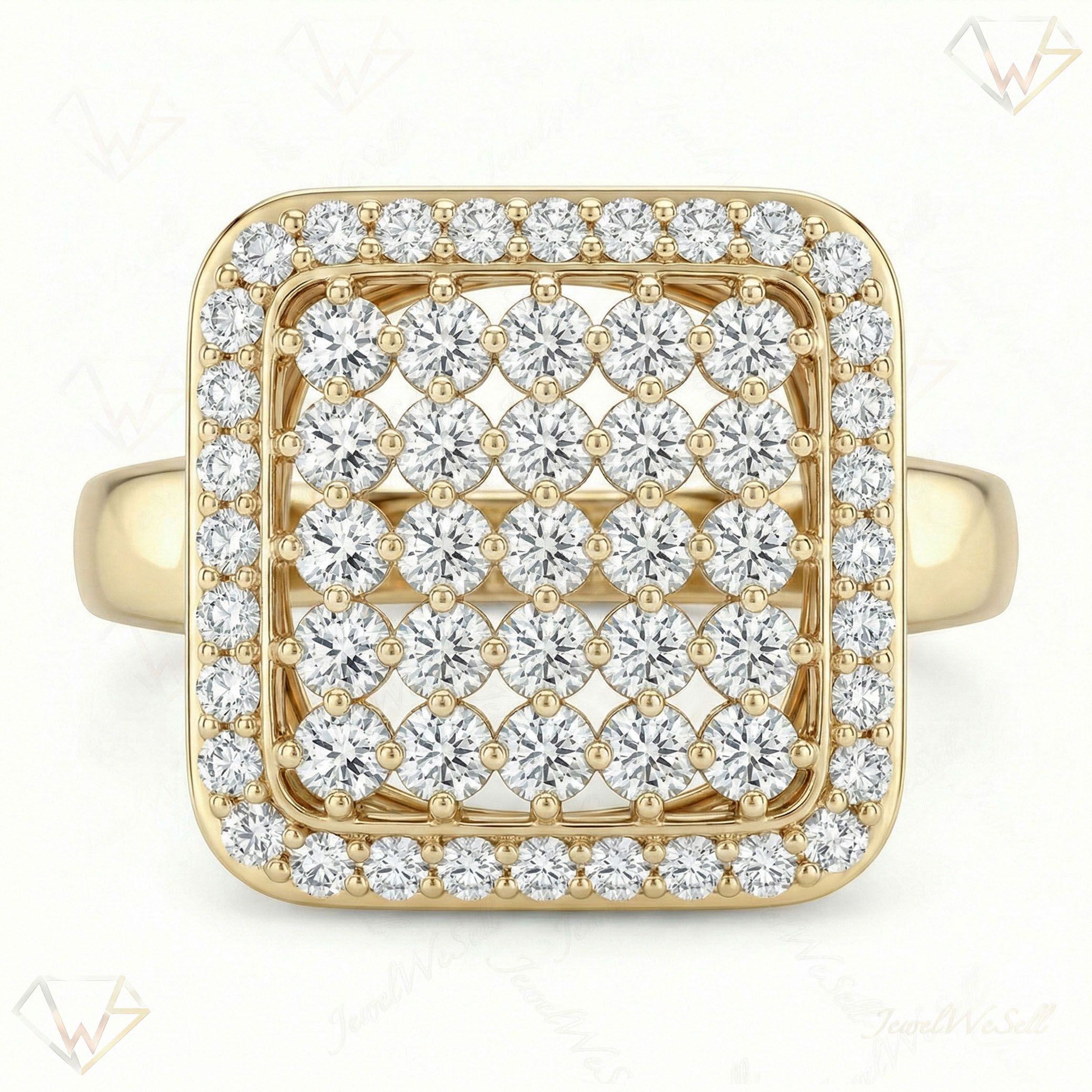 1.25 ct EF VS Lab Grown Diamond Fancy Ring in 10k Yellow Gold _ Sz0450 12043