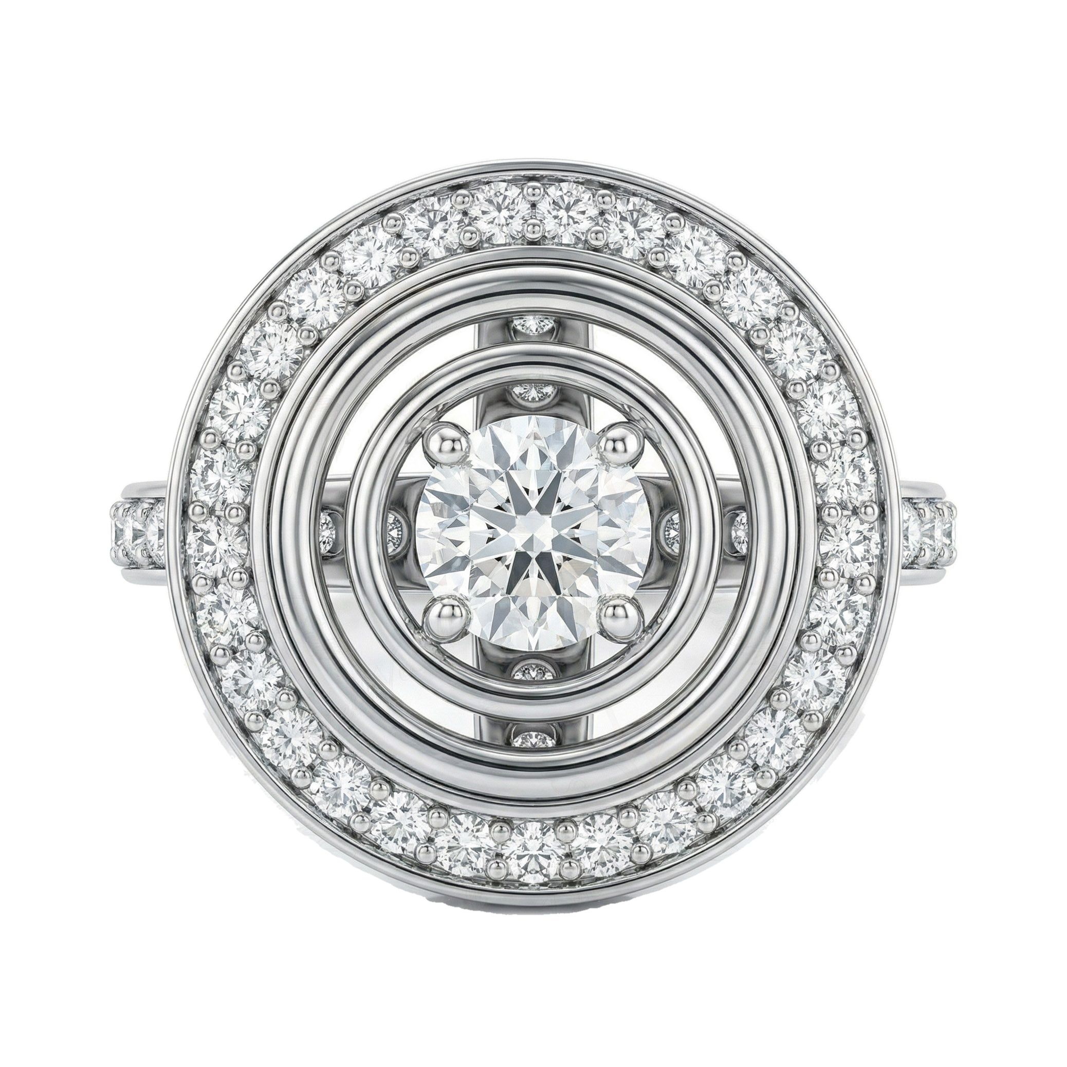 1.66 ct EF VS Moissanite Halo Engagement Ring in 925 Sterling SIlver _ Sz0875 12086